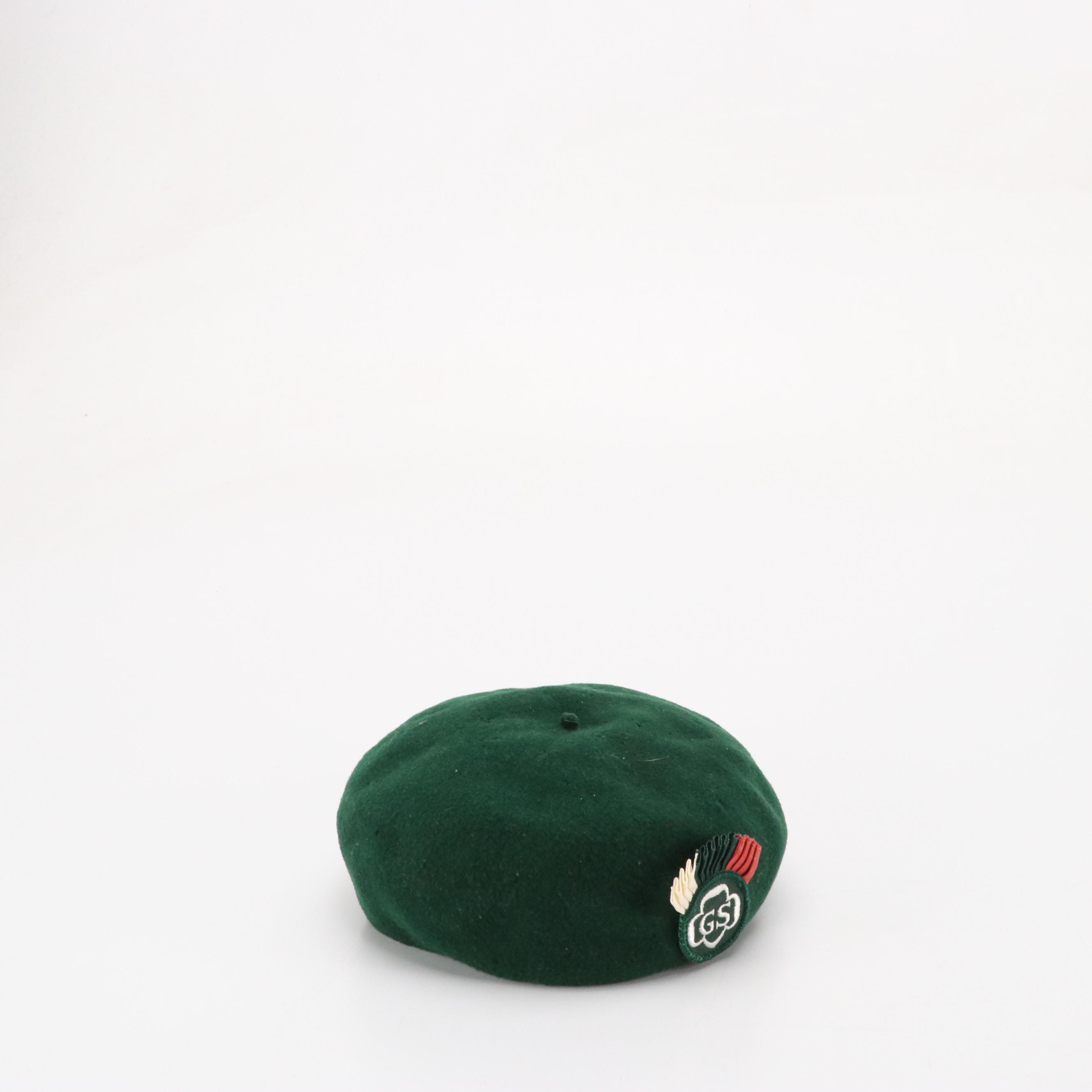 Boy Scout Garrison Cap and Girl Scout Cadette Beret in Wool, Mid-20th Century