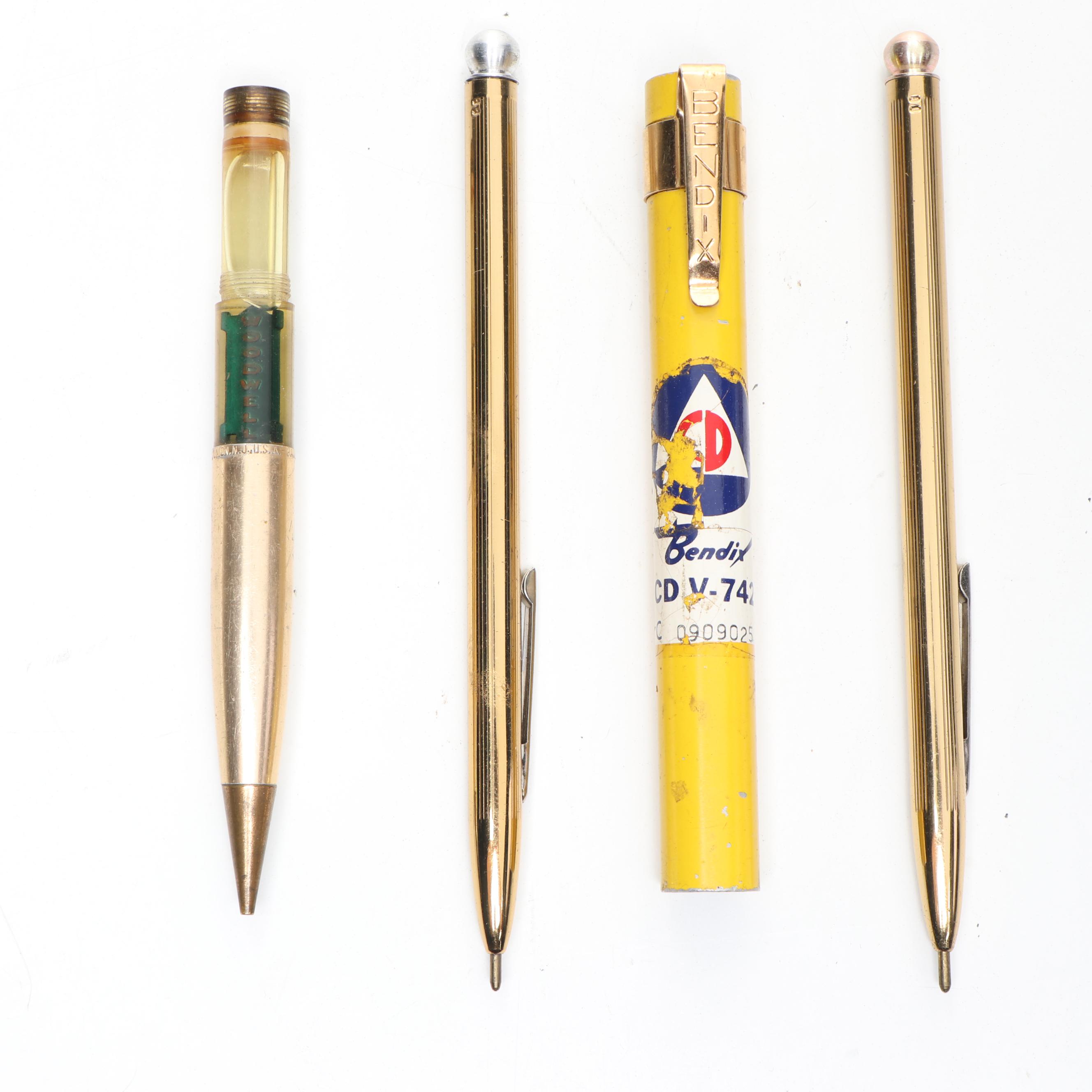 Woodwell Secretary Pen, Tilt-o-matic Pens, and Bendix Pen Dosimeter
