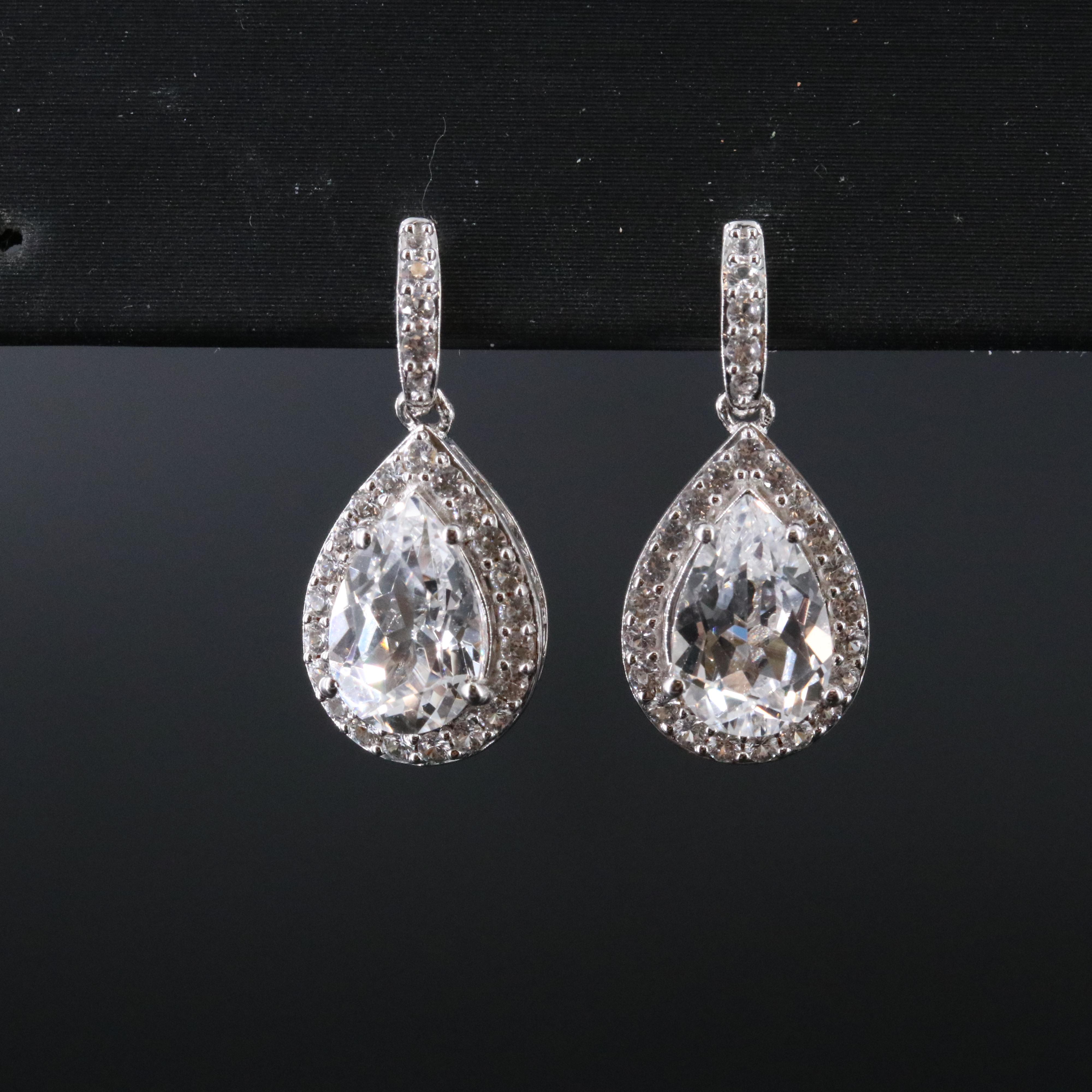 Sterling White Sapphire Earrings