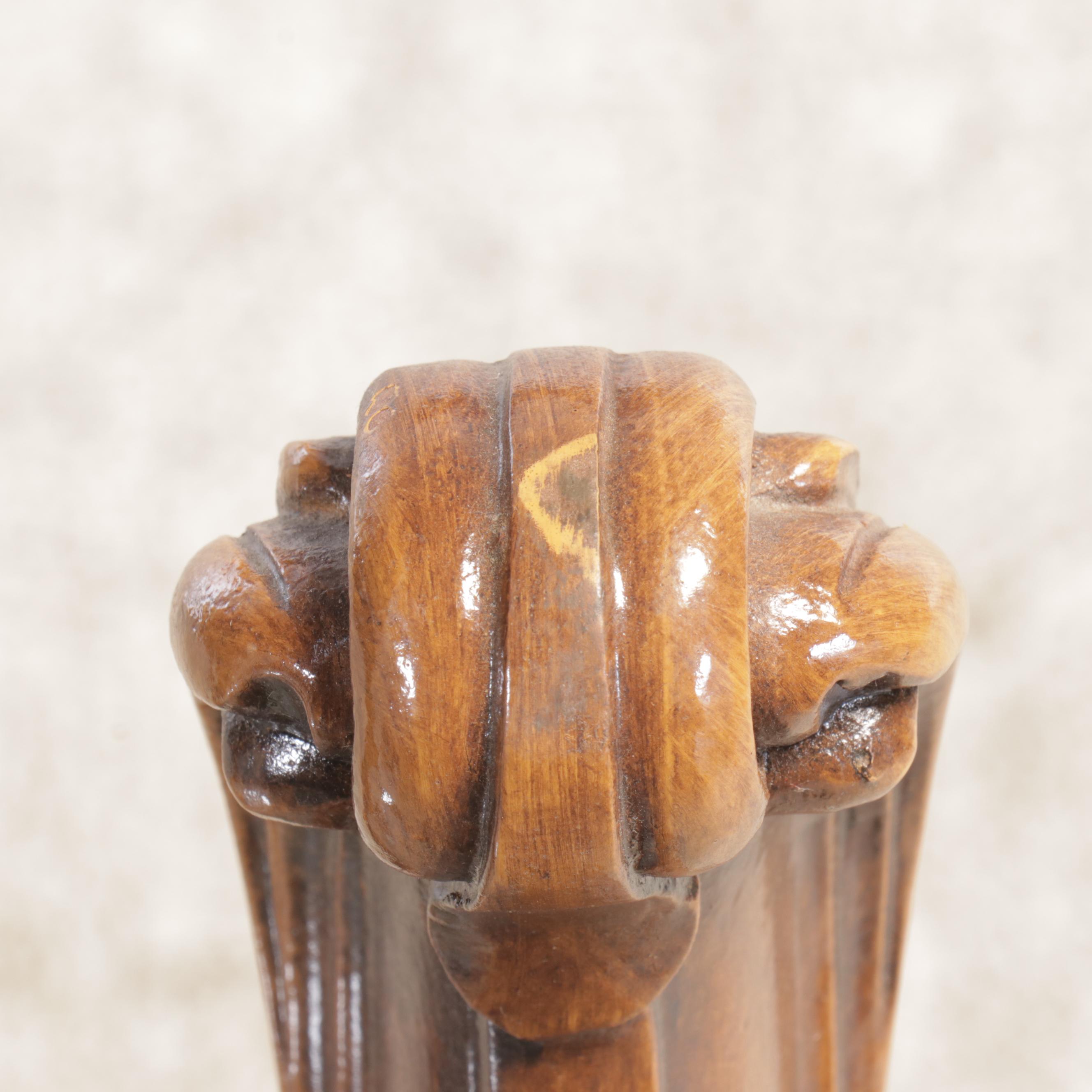 Rococo Revival Hardwood and Glass Two-Tiered Shelf, 19th Century