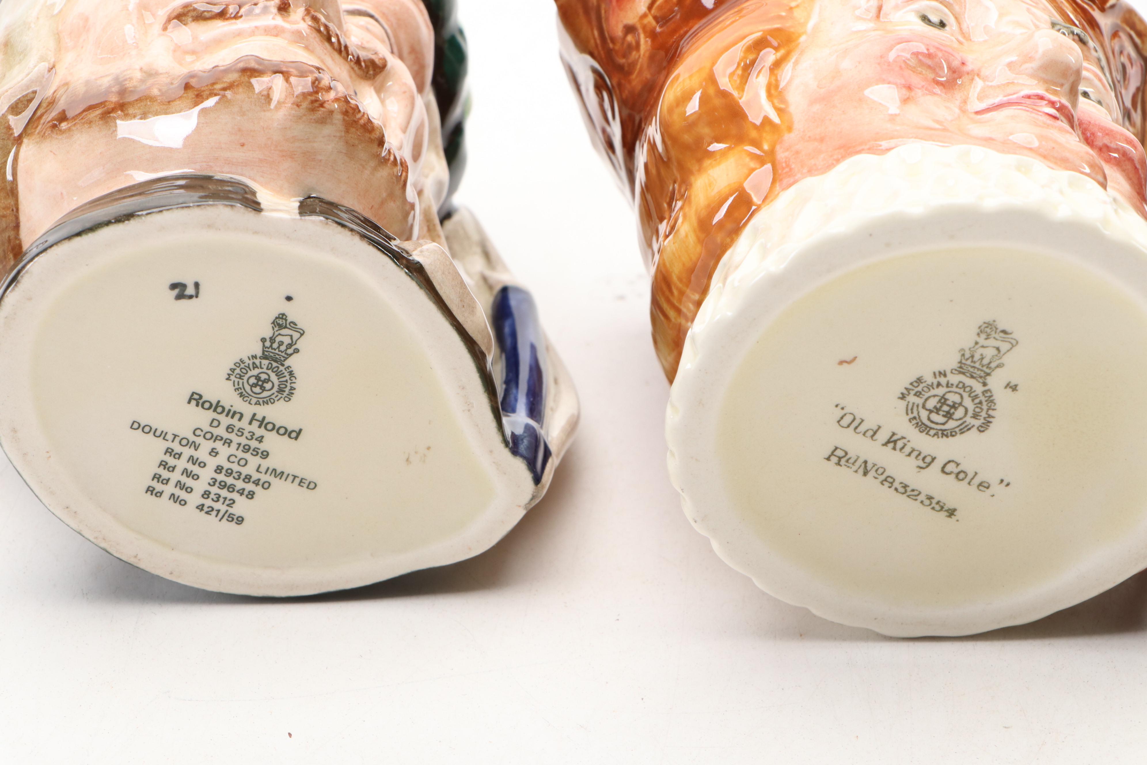 Royal Doulton Winston Churchill Toby Jug with Robin Hood and More Character Mugs