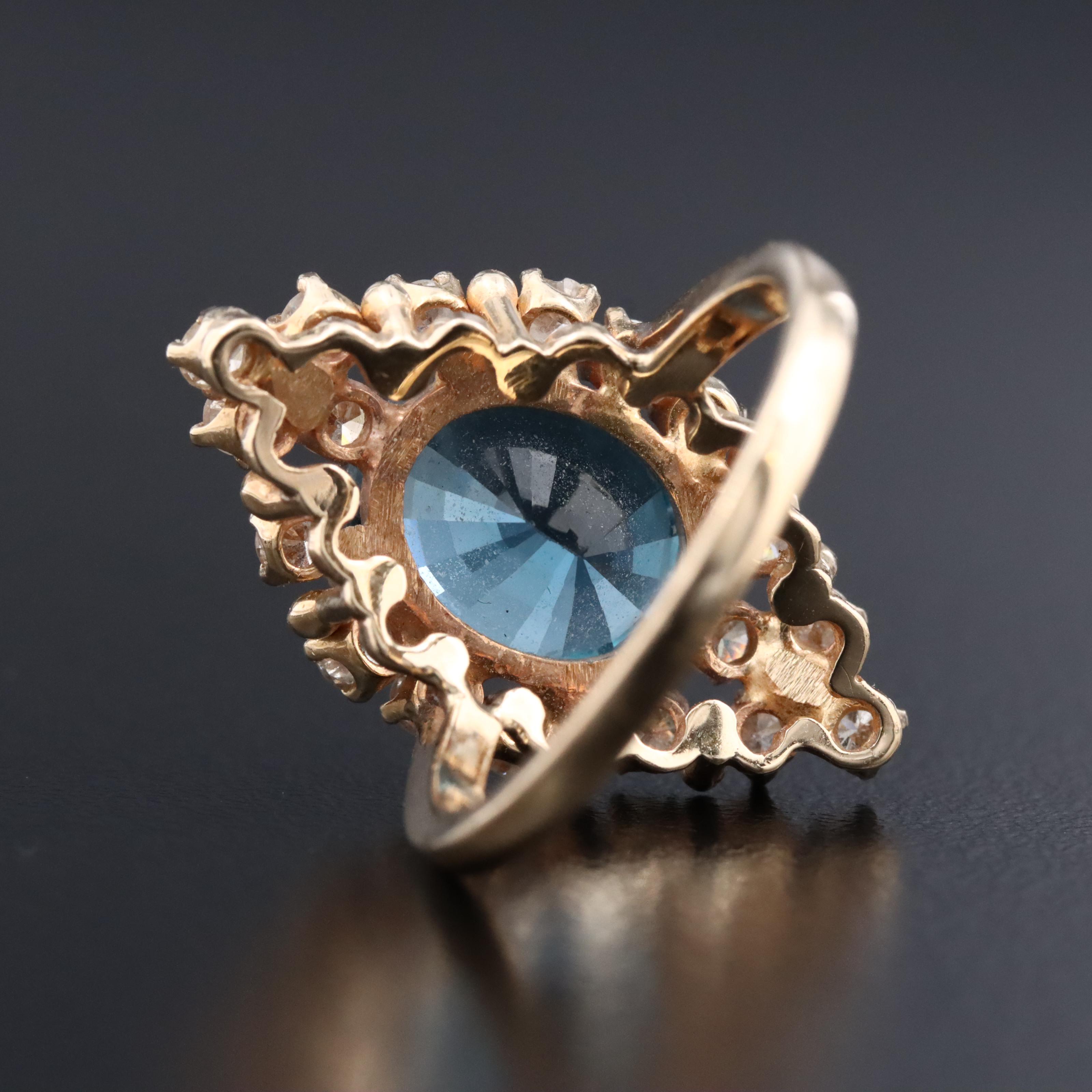 14K Topaz and Diamond Ring