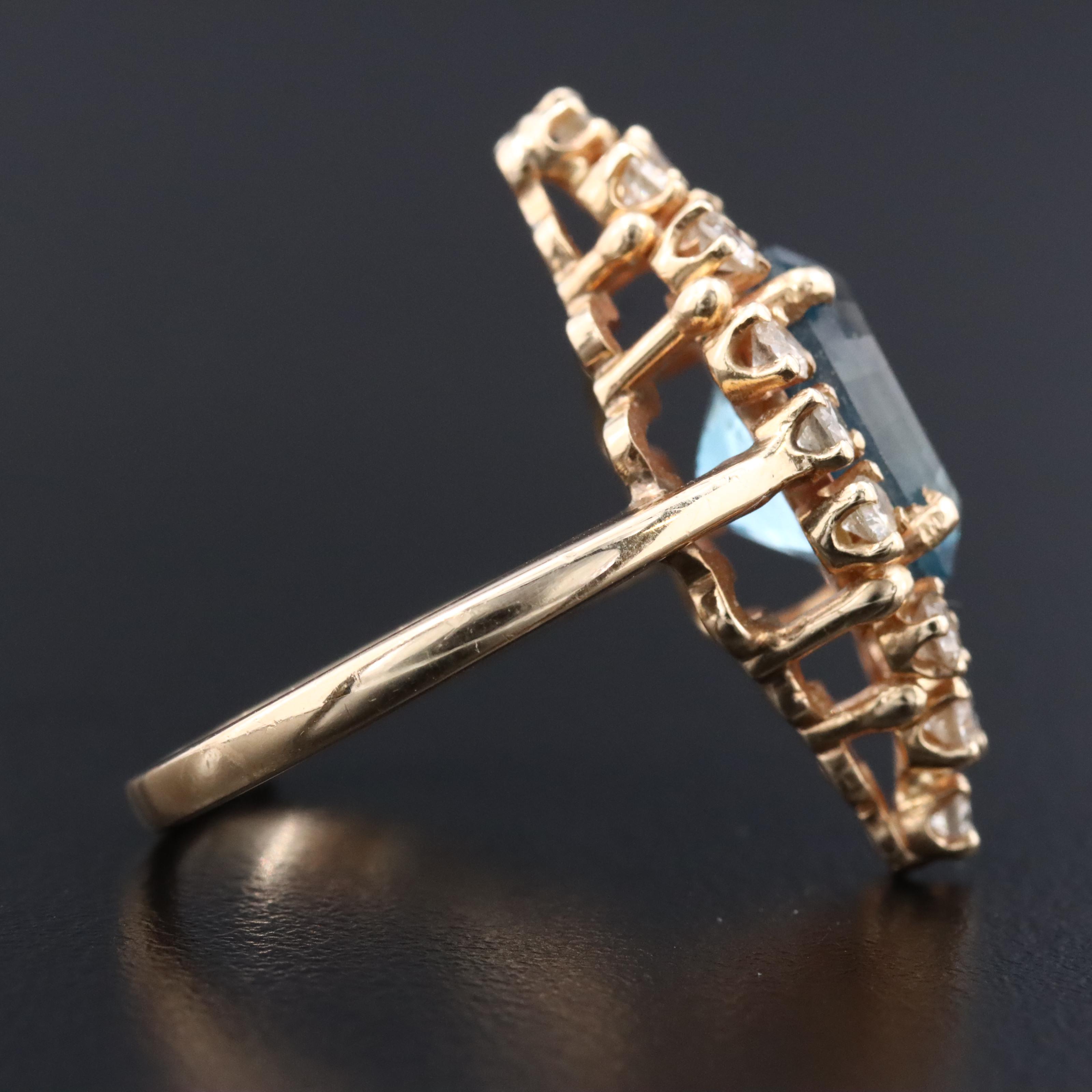 14K Topaz and Diamond Ring