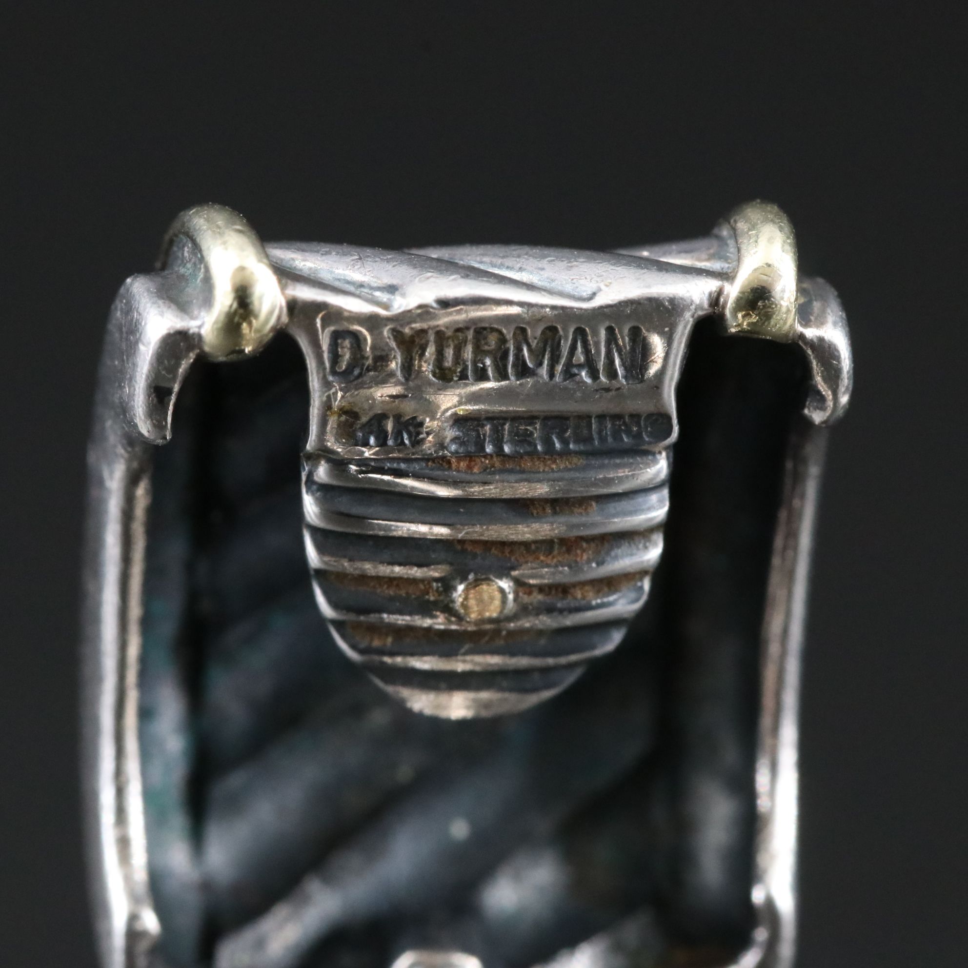 David Yurman Sterling Cable Clip Earrings with 14K Accents