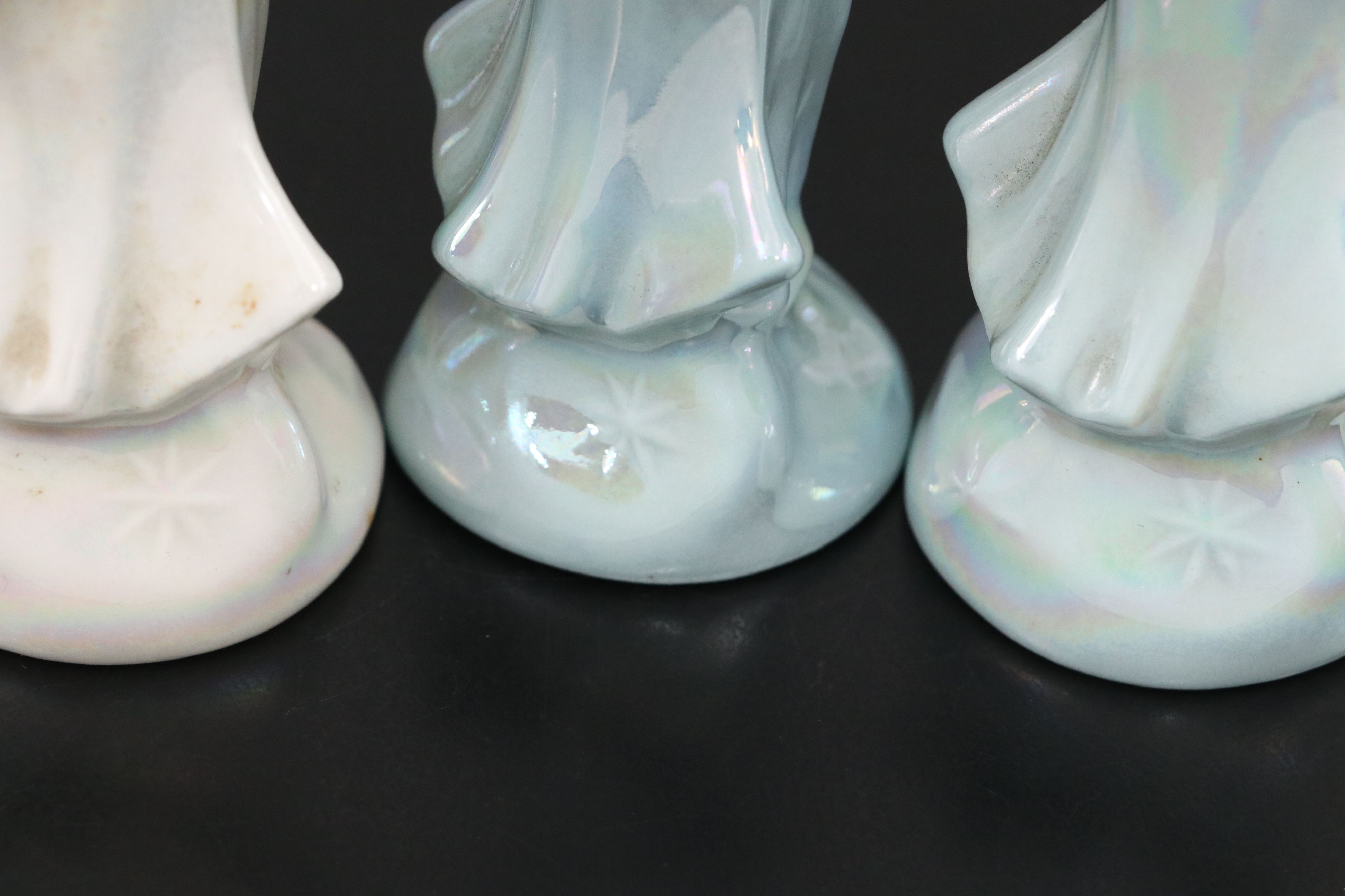 Dresden Germany Porcelain Iridescent Glaze Angel Choir Figurines