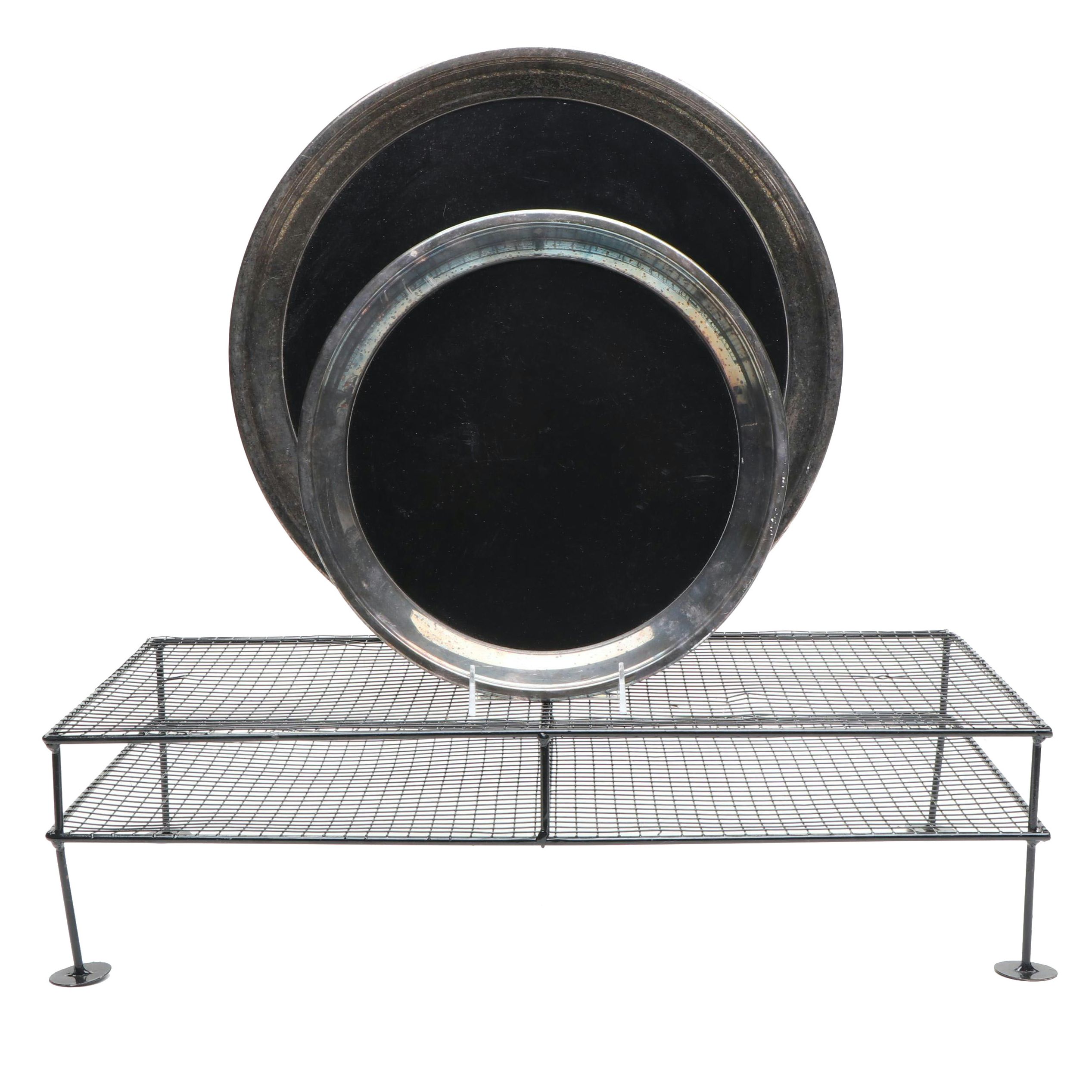 Westinghouse Micarta Silver Plate Trays and Metal Cooling Rack