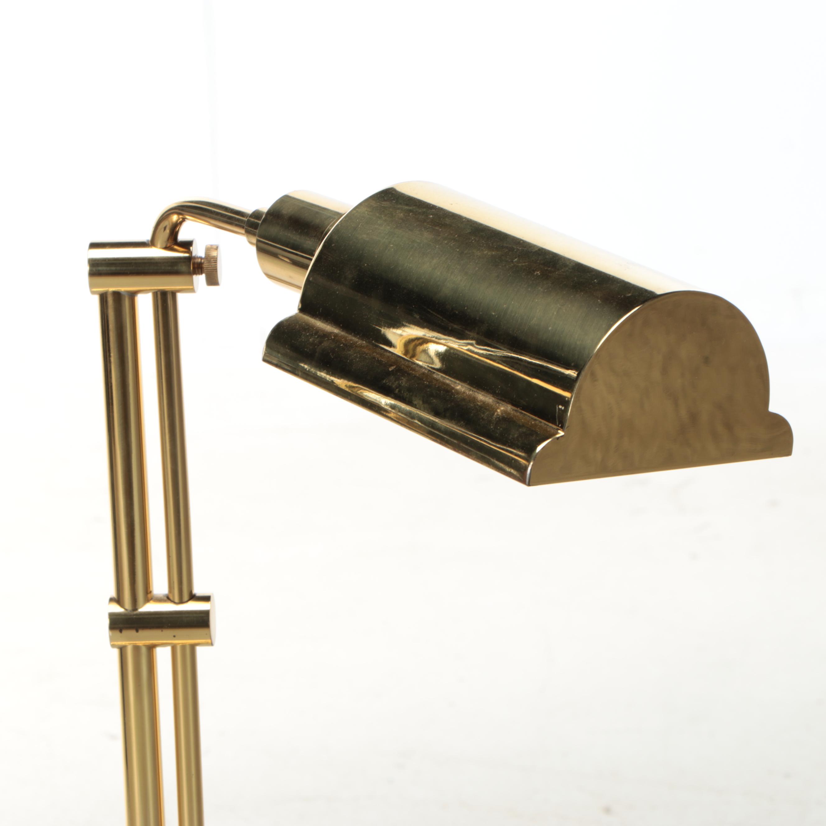 Two Brass Pharmacy Floor Lamps, Mid to Late 20th Century