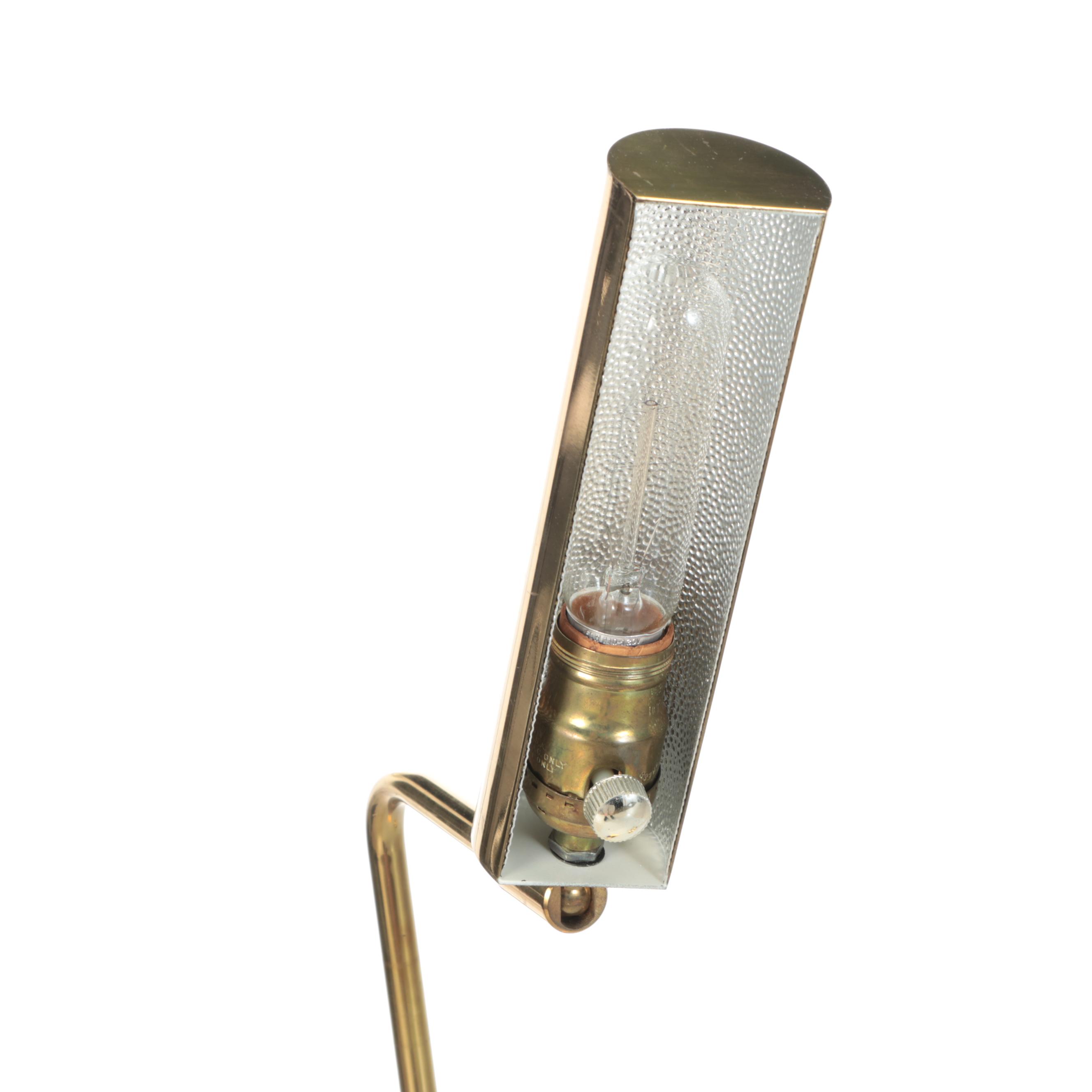 Two Brass Pharmacy Floor Lamps, Mid to Late 20th Century