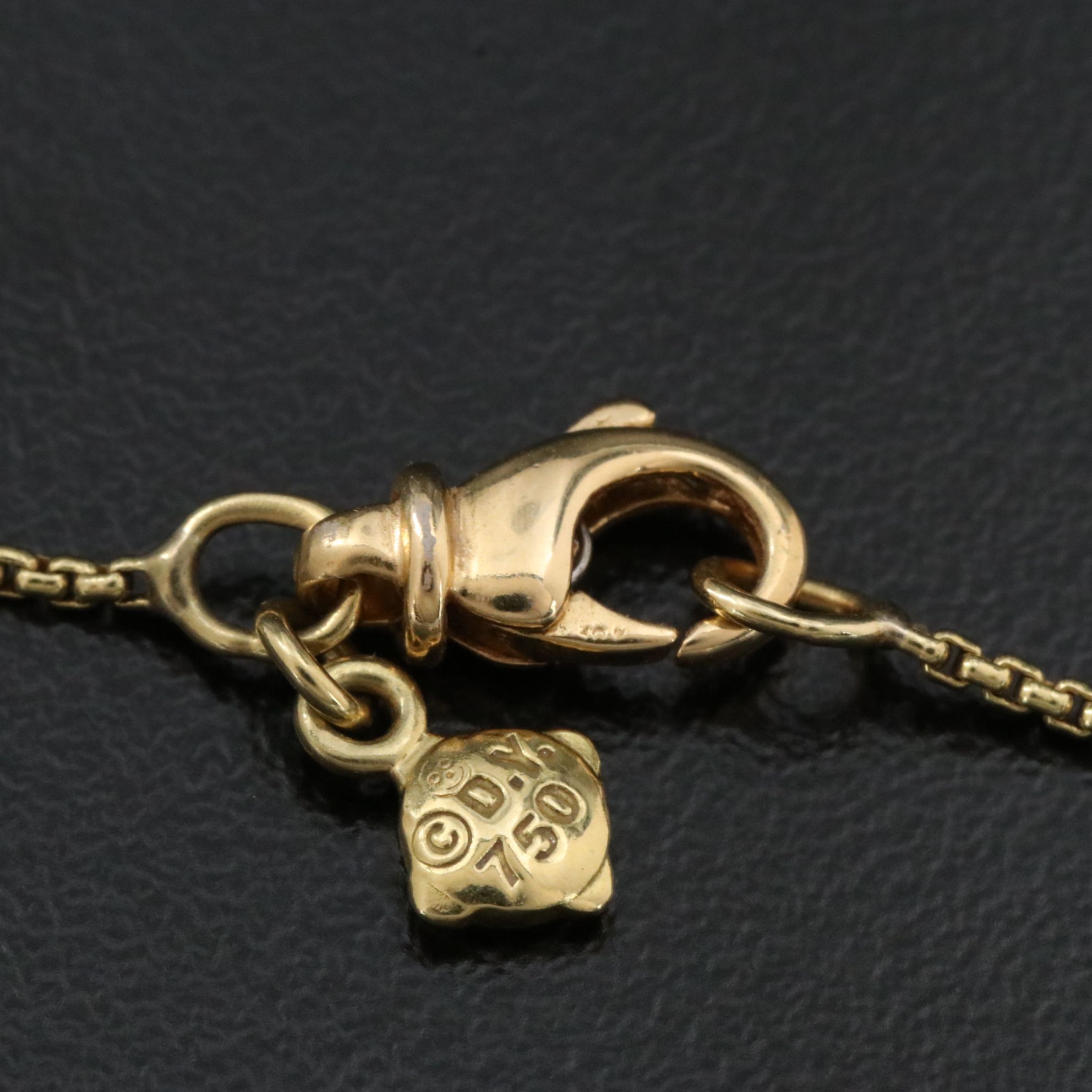 David Yurman 18K 0.26 CTW Diamond Heart Cable Necklace