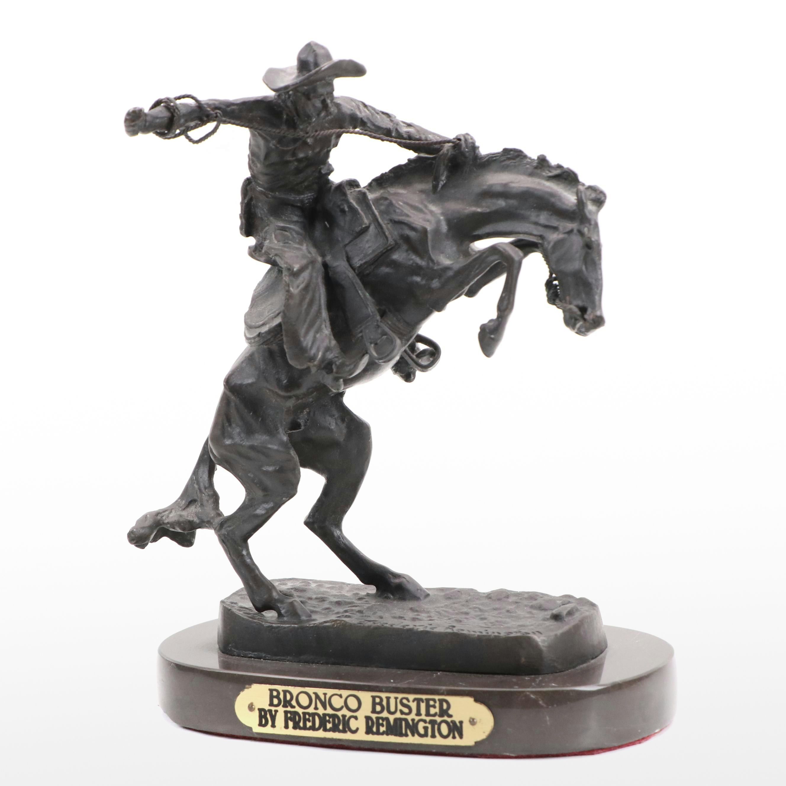 Bronze Sculpture After Frederic Remington "Bronco Buster"
