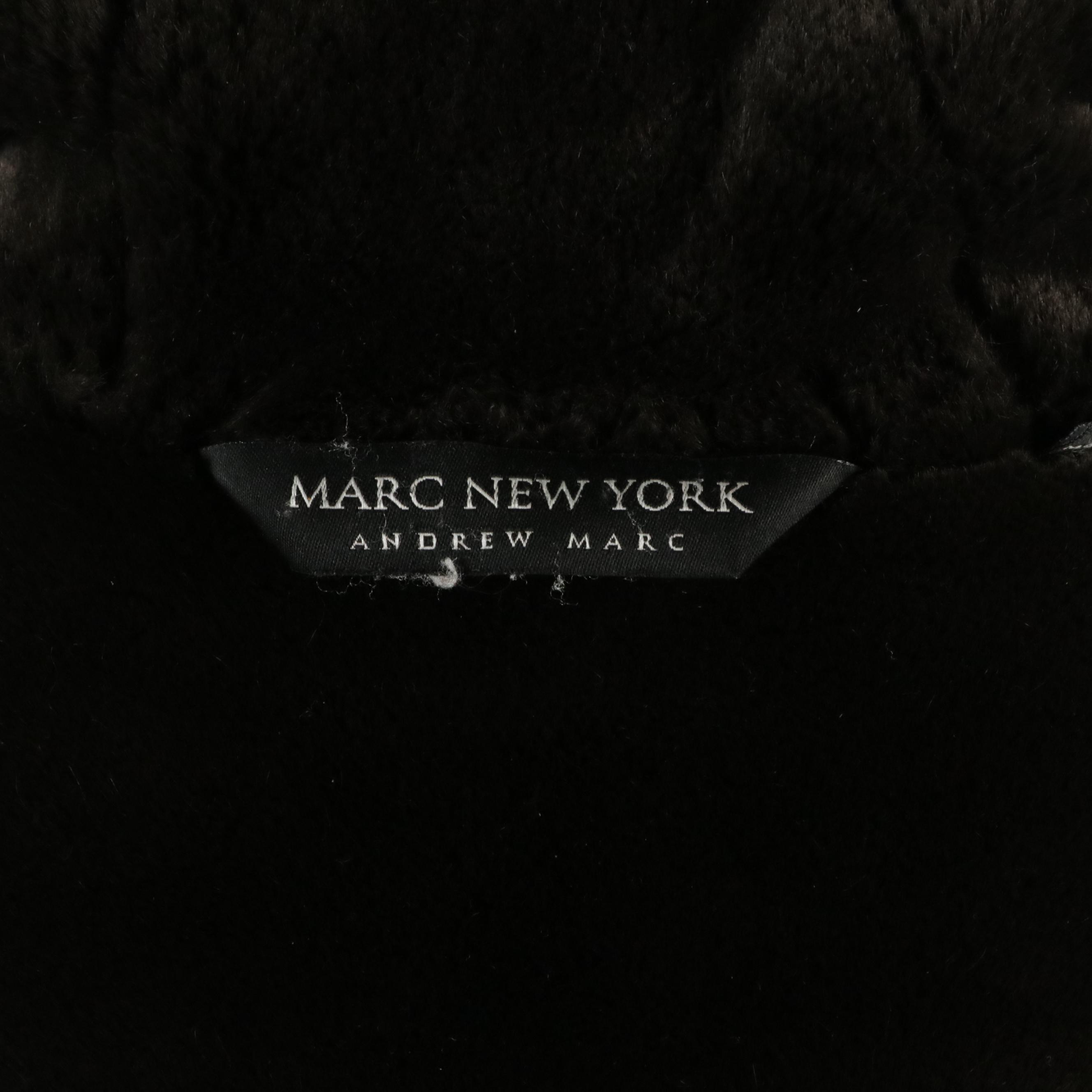 Andrew Marc New York Faux-Fur Lined Leather Jacket