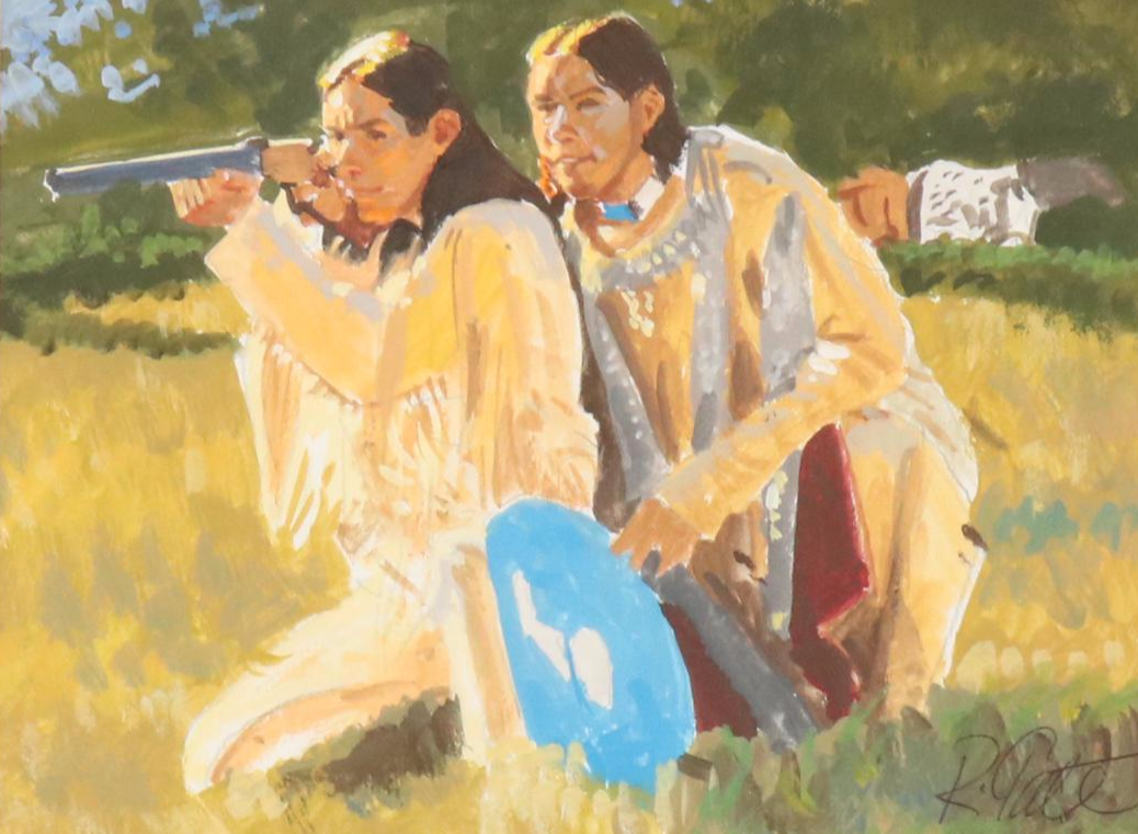 Robert Tate Indigenous People Genre Gouache Painting