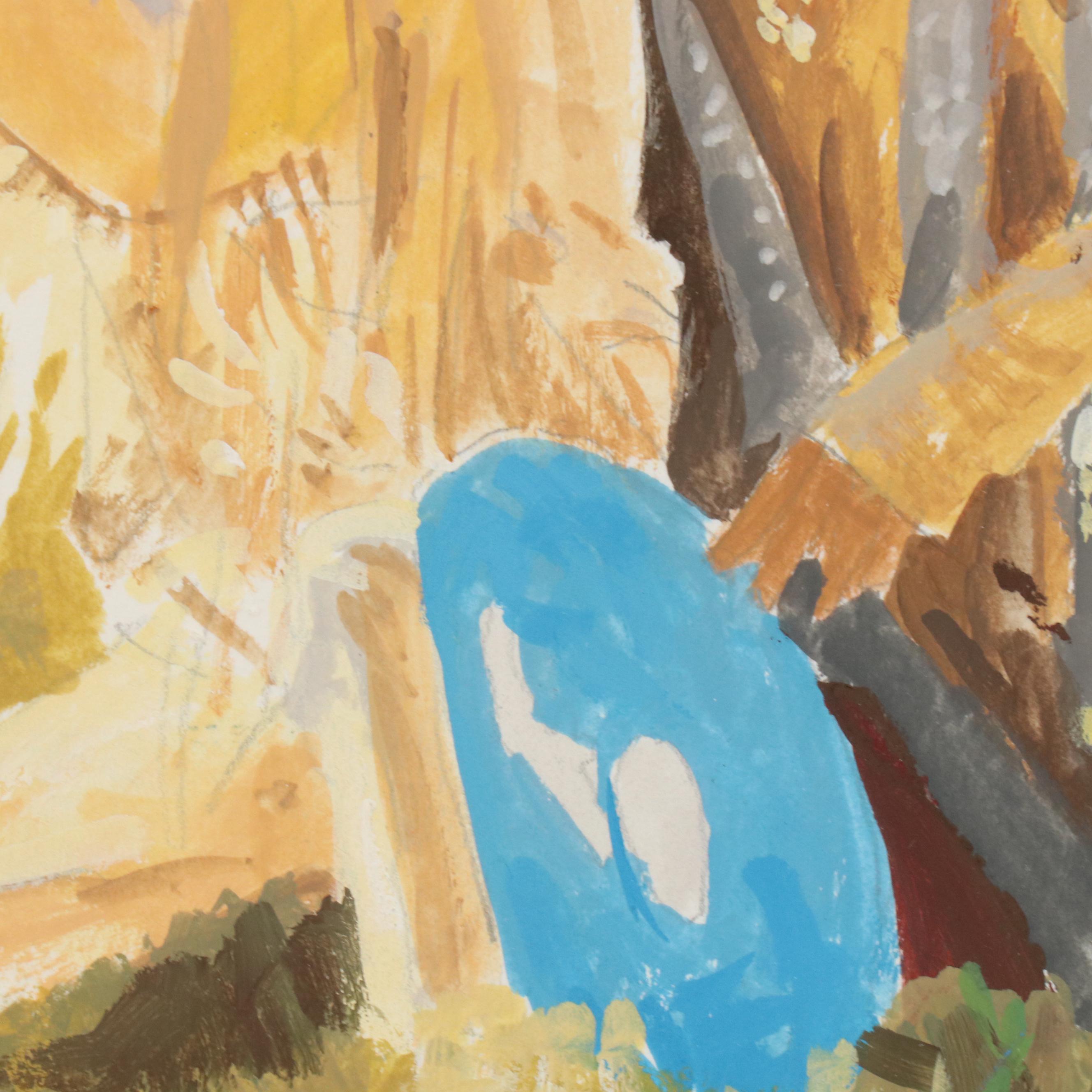 Robert Tate Indigenous People Genre Gouache Painting