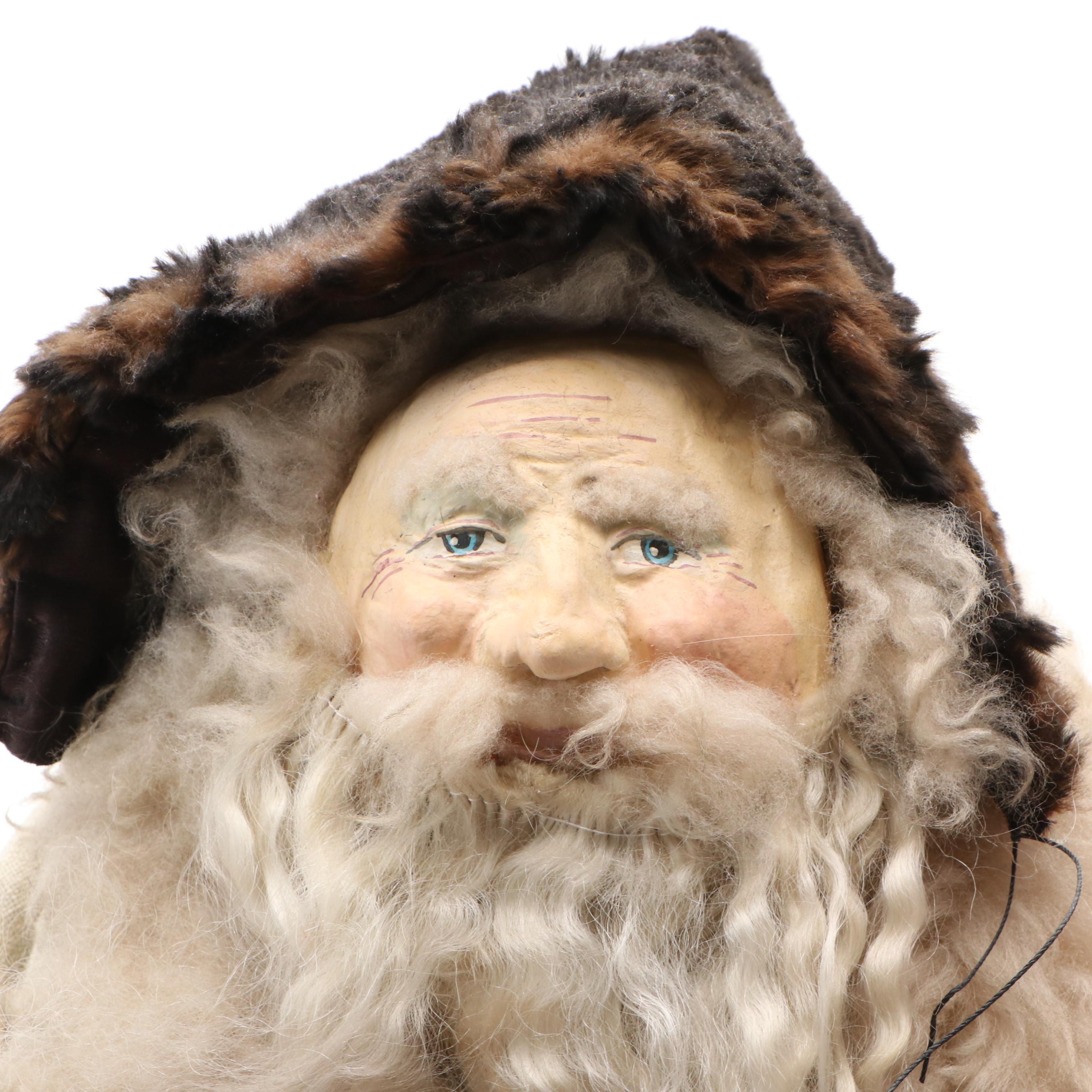 Antique Salvage Santa Claus Doll with Standing Figurine