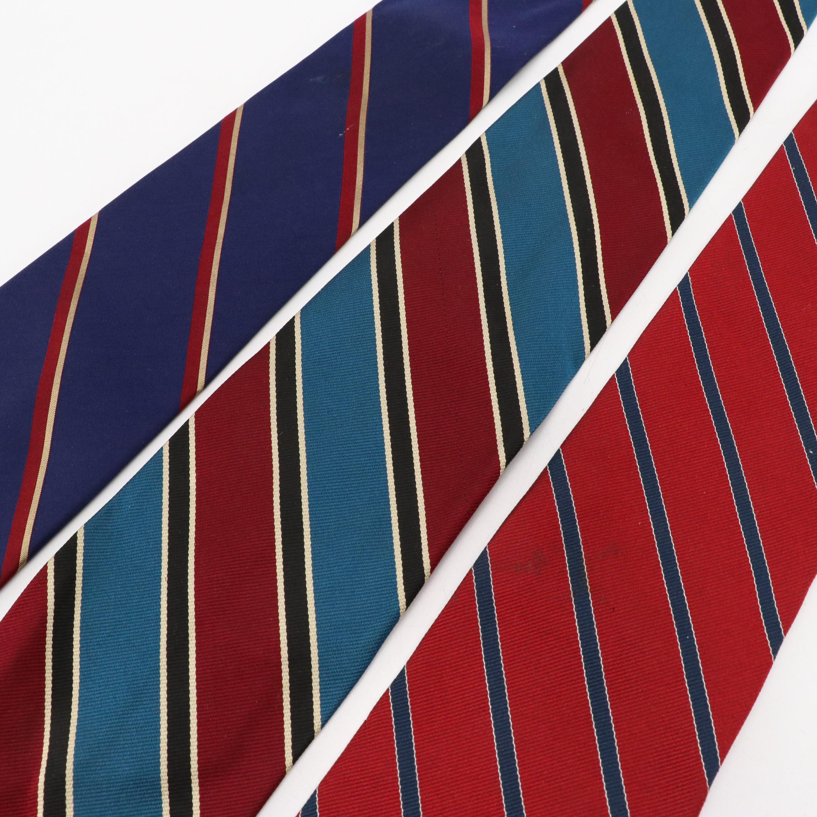 Vintage Patterned Silk and Wool Neckties Featuring Brooks Brothers