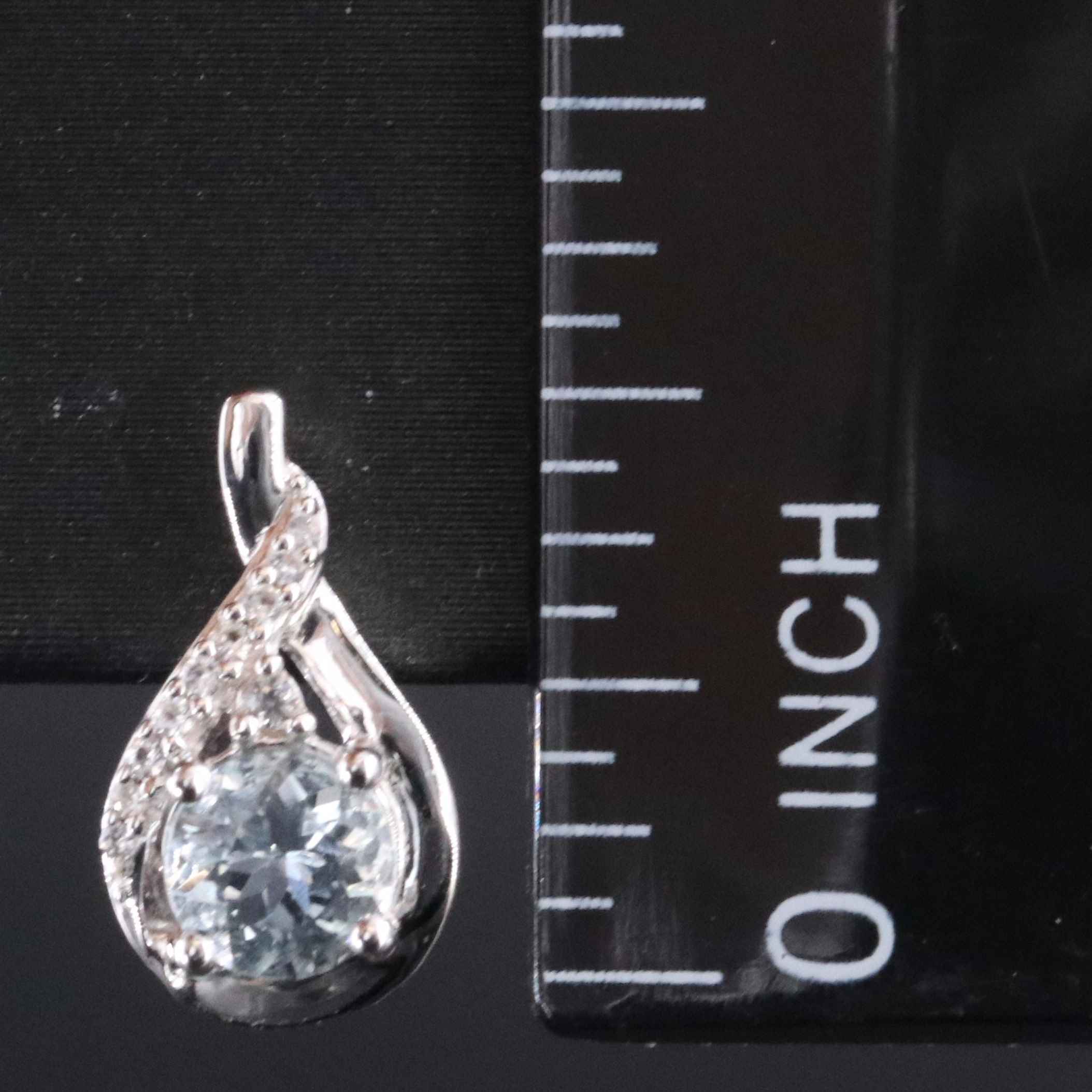 Sterling Aquamarine and White Sapphire Earrings