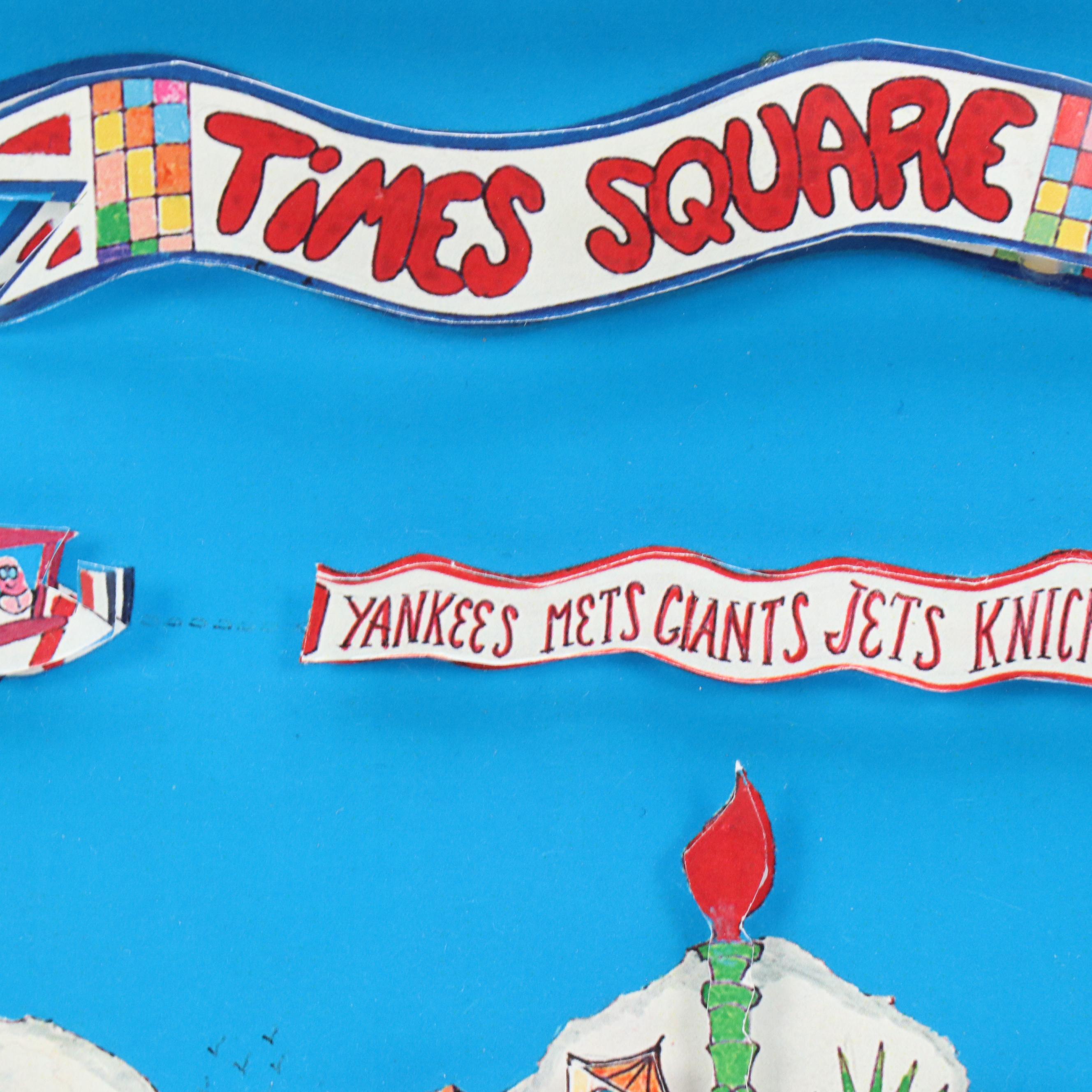 After Al Schreiber Dimensional Offset Lithograph "Times Square"