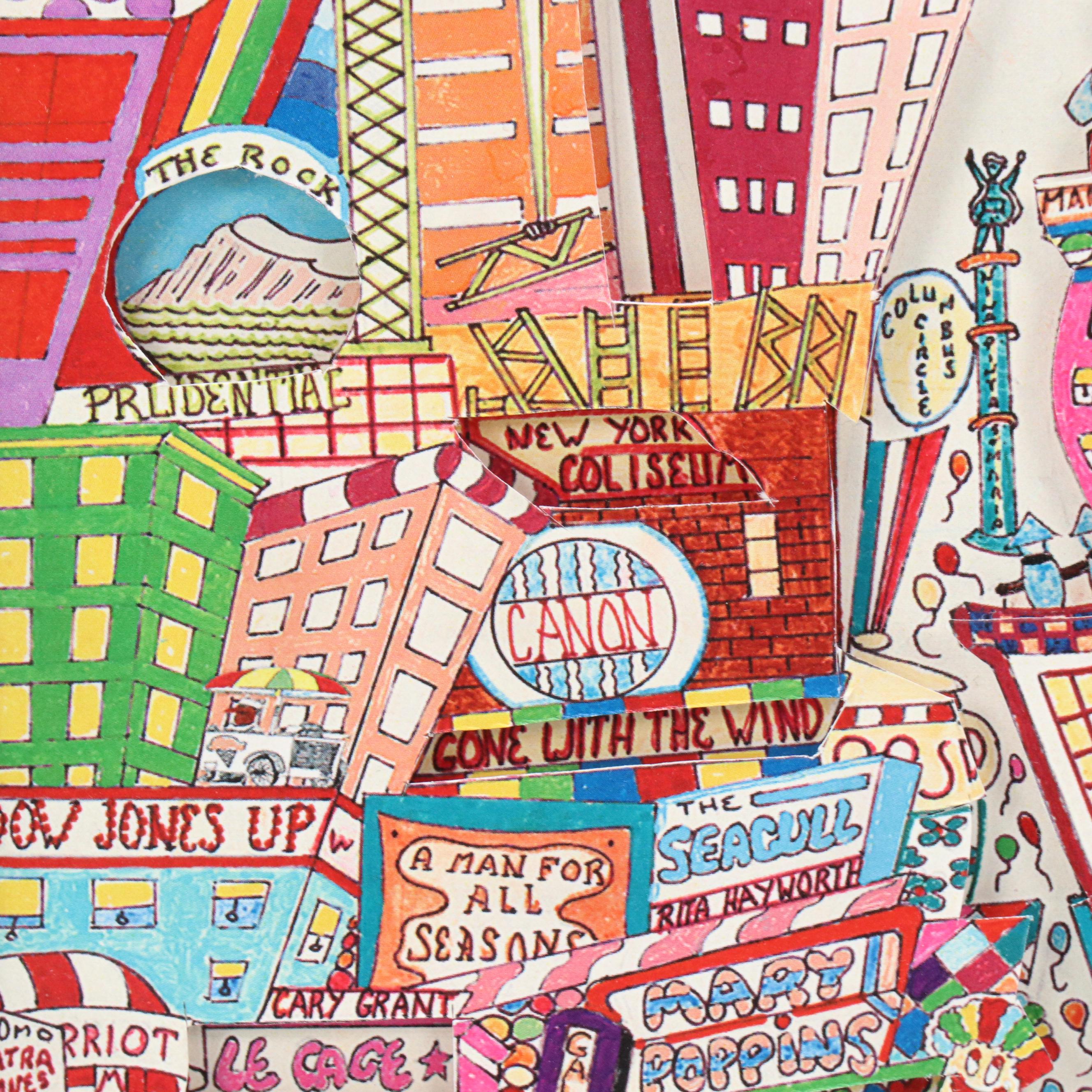 After Al Schreiber Dimensional Offset Lithograph "Times Square"