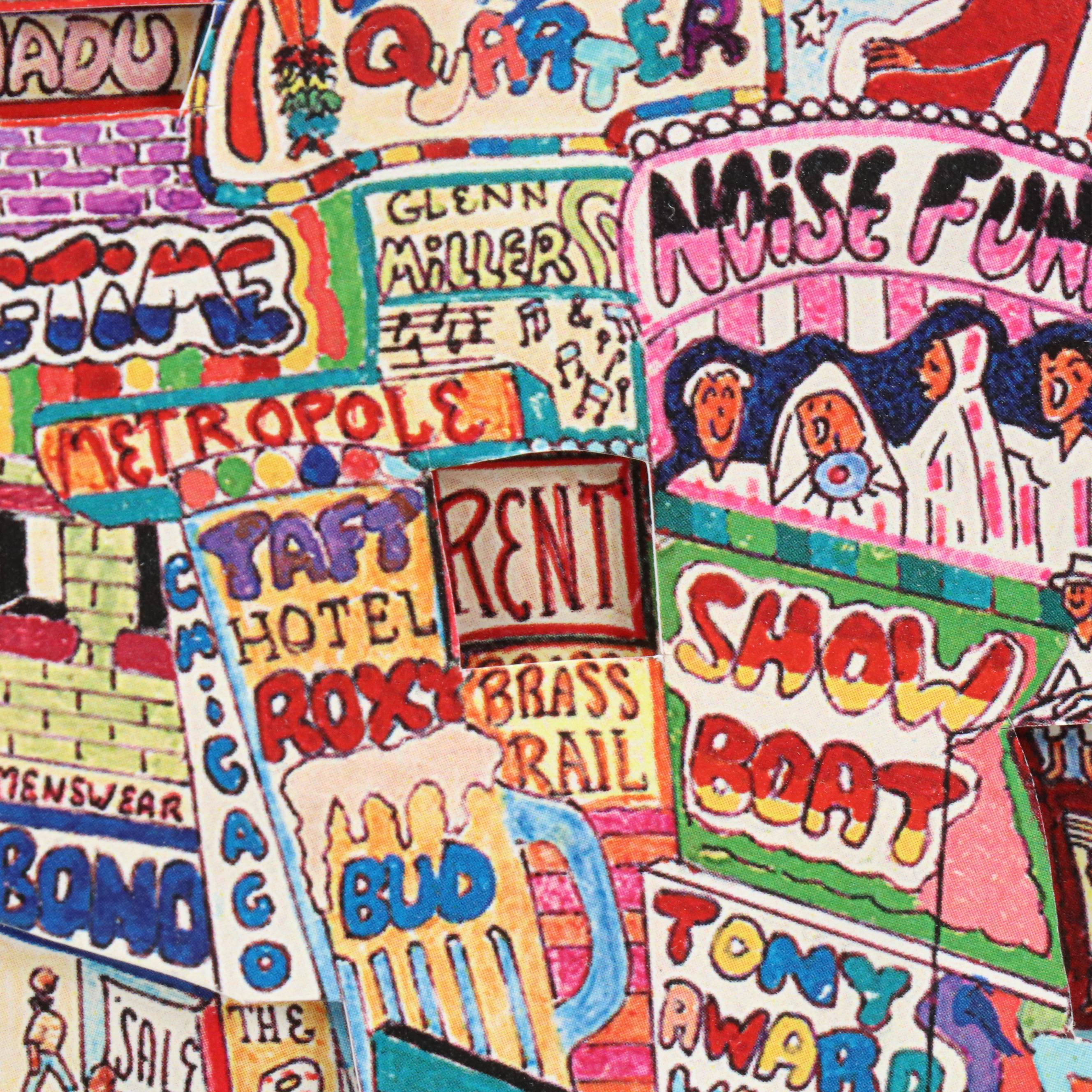 After Al Schreiber Dimensional Offset Lithograph "Times Square"