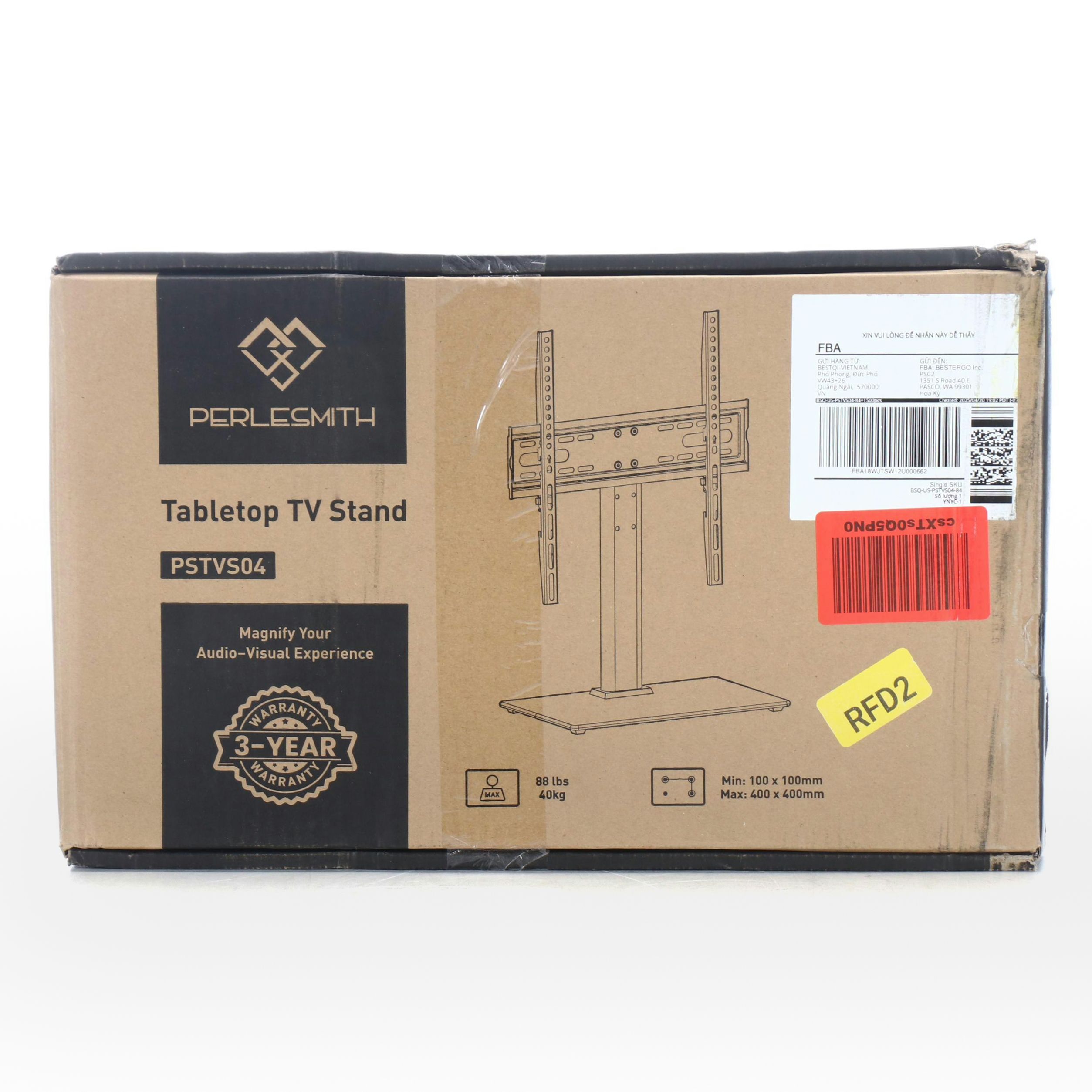 Perlesmith Metal Tabletop TV Stand