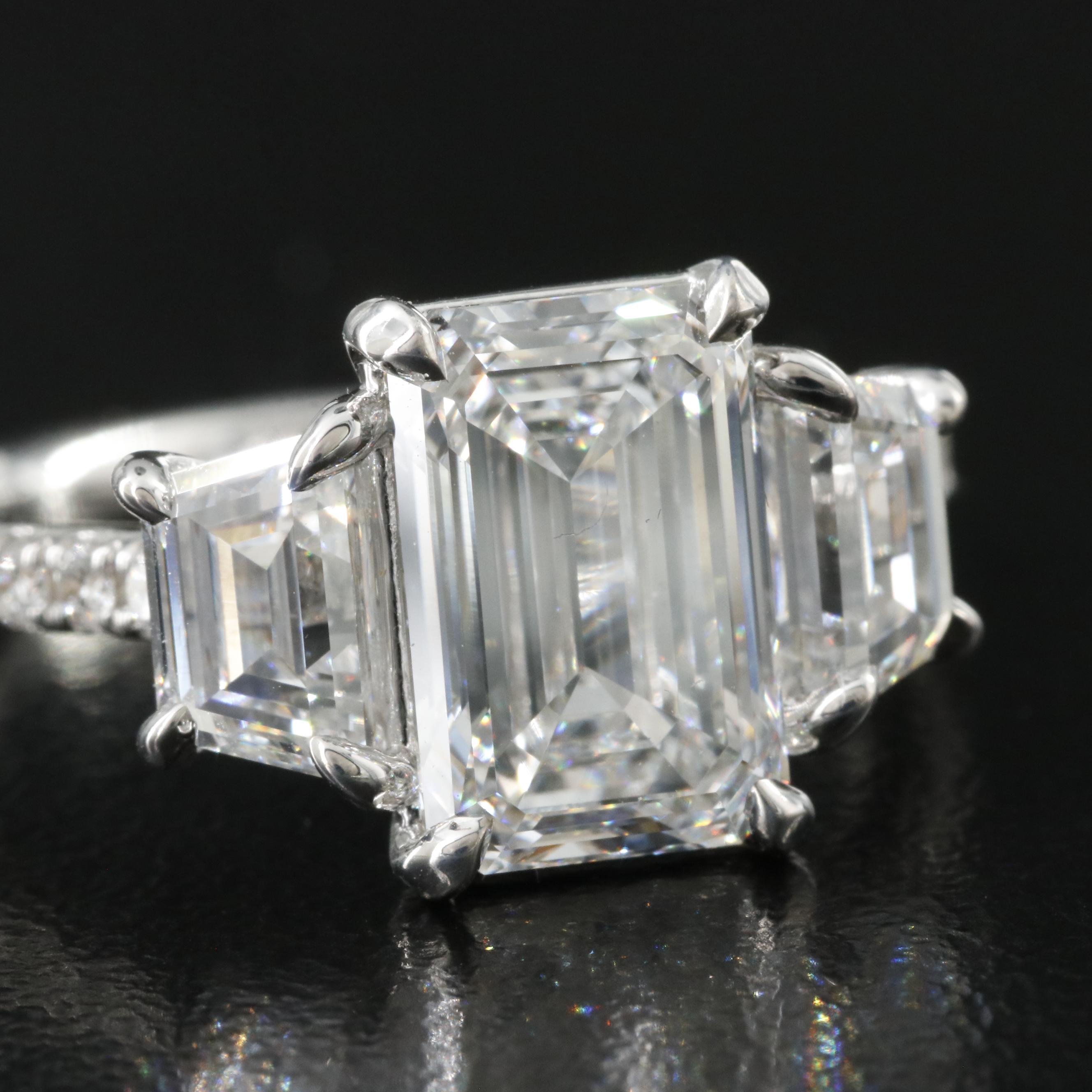 18K 4.63 CTW Lab Grown Diamond Ring with an IGI Report