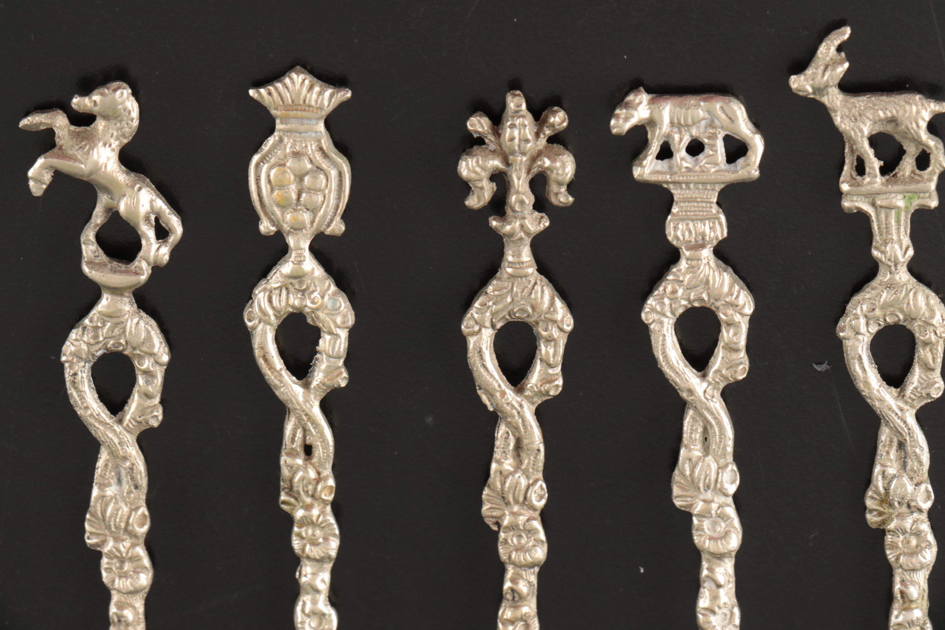 Italian City Symbols and Other Demitasse Spoons, Mid to Late 20th Century