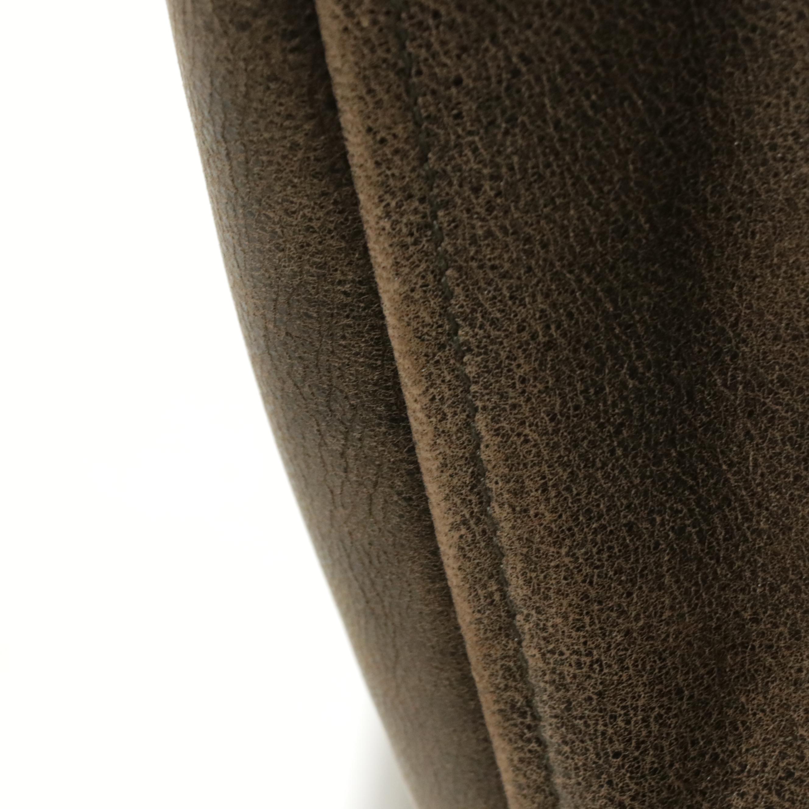 Men's L.L. Bean Mocha Brown Goatskin Leather Jacket with Shearling Wool Trim