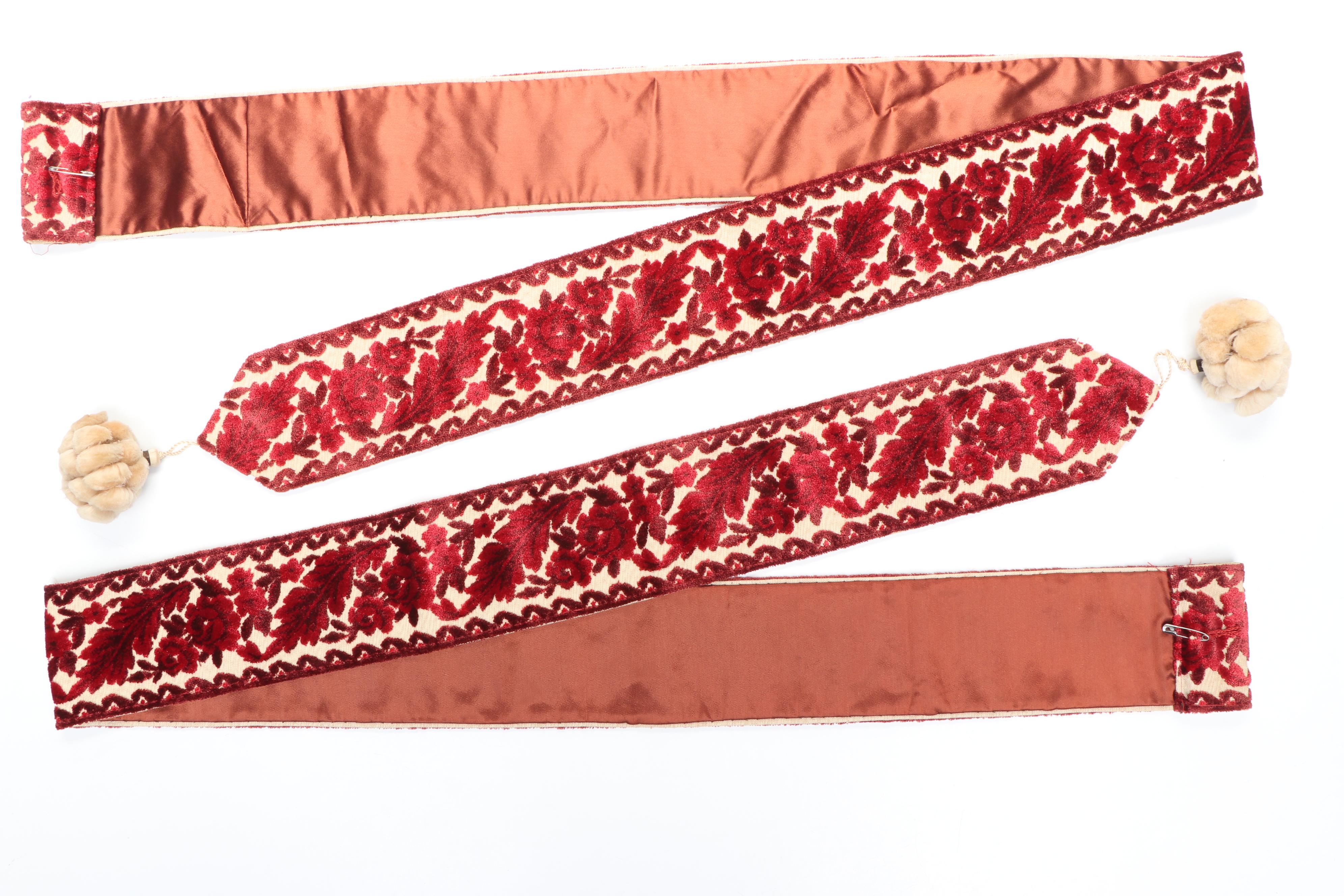 Velvet Floral Motif Wall Tapestries