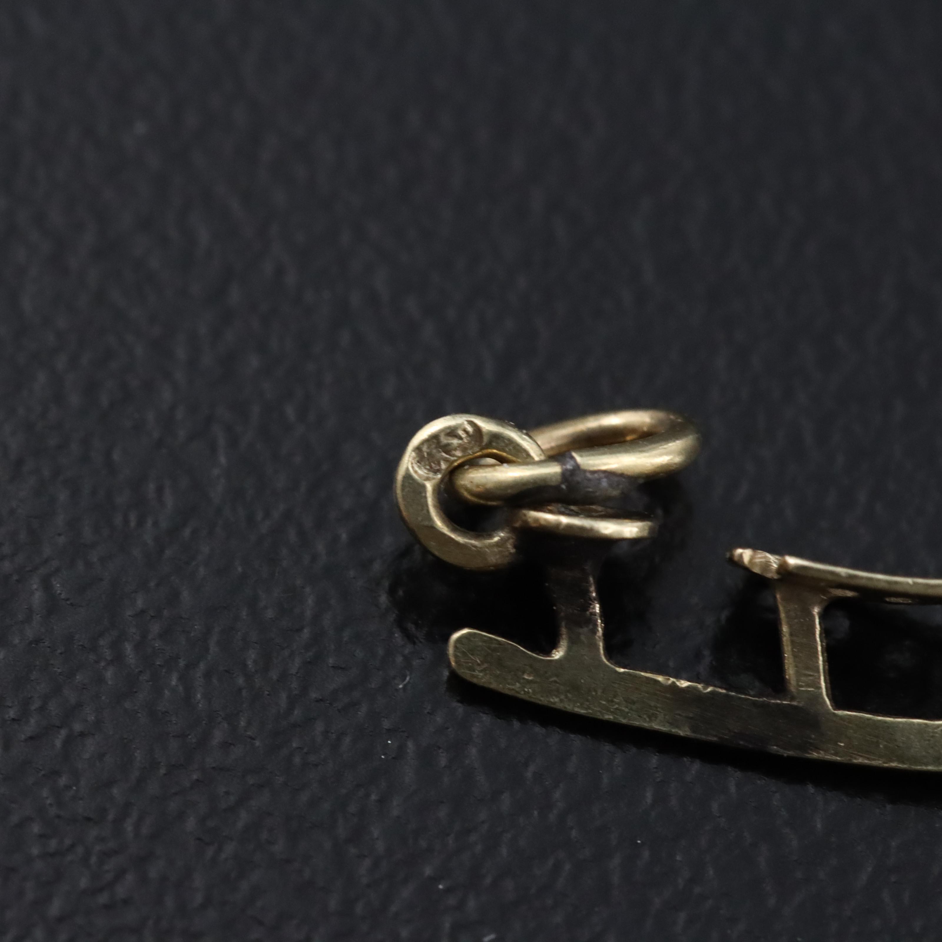 Vintage 14K Ice Skate Charm Pendant