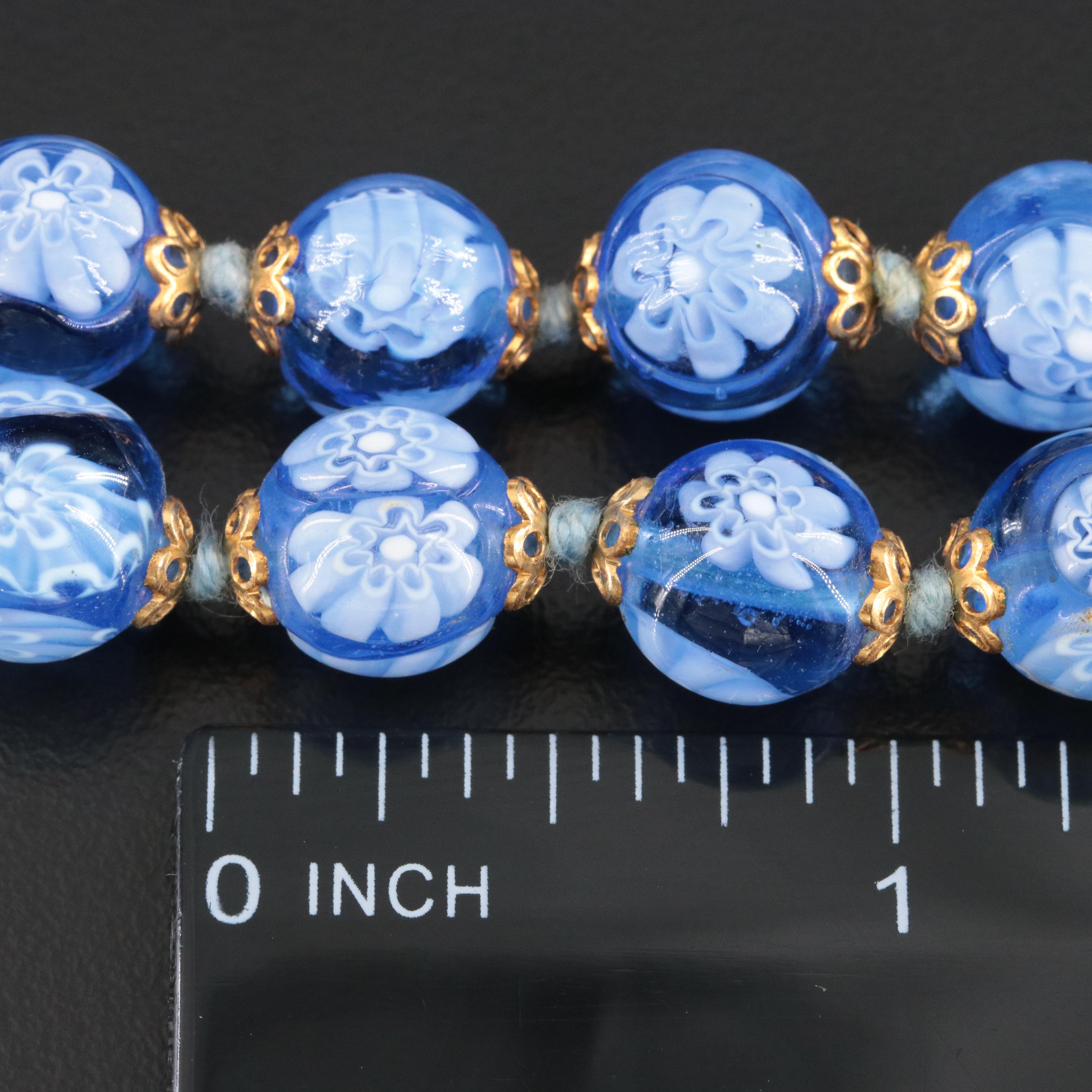 Millefioni Glass Bead Necklace and Bracelet Set