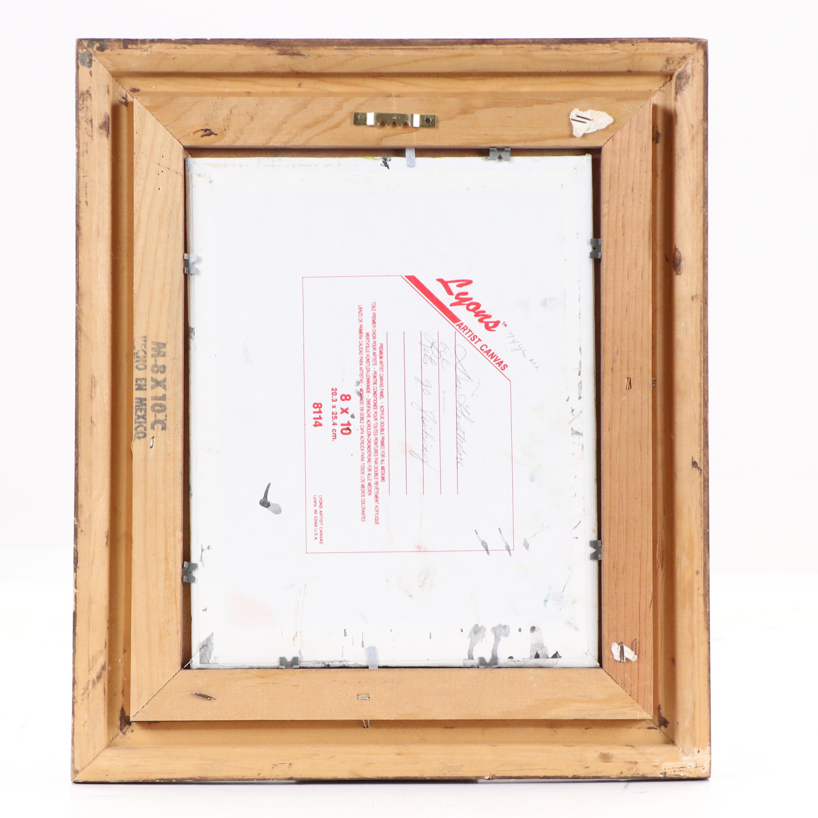 Dee Henthorne Mountainous Landscape Oil Painting with River "Let's Go Fishing"