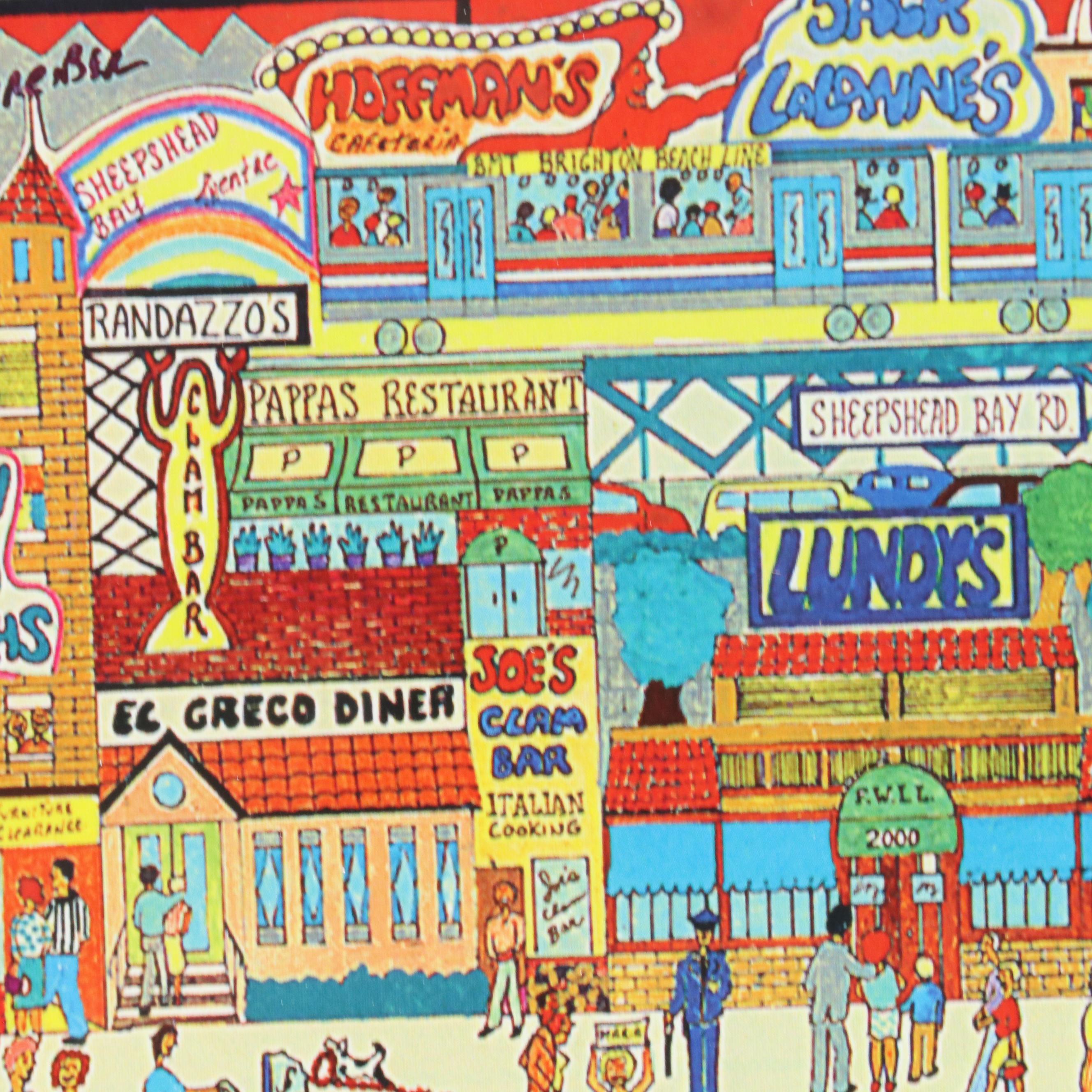 Al Schreiber and Jill Hand Offset Lithograph "Sheepshead Bay"