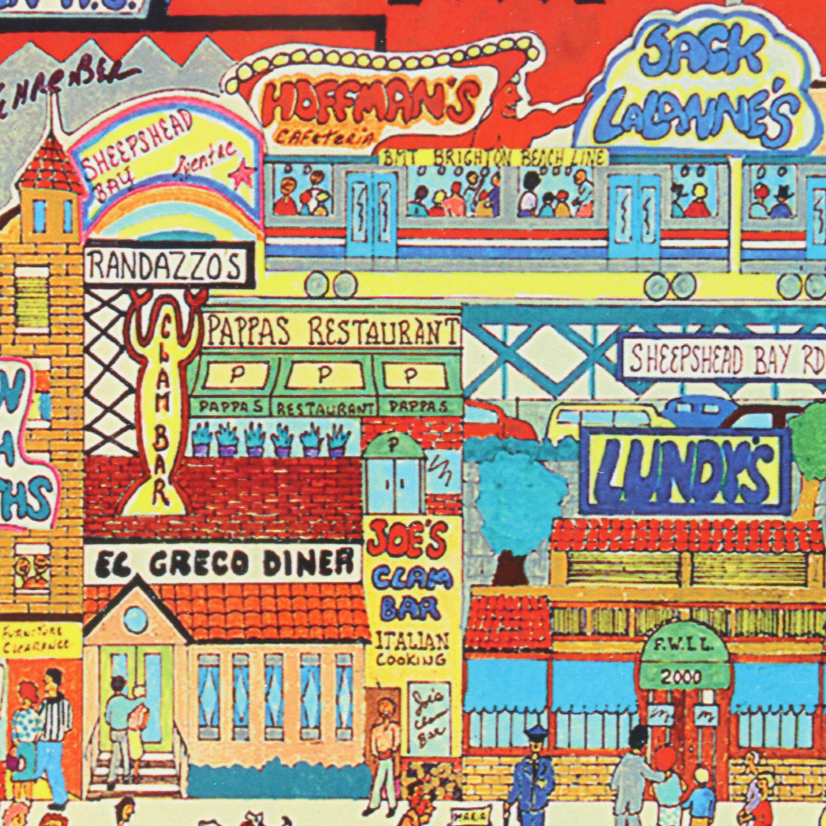 Al Schreiber and Jill Hand Offset Lithograph "Sheepshead Bay"