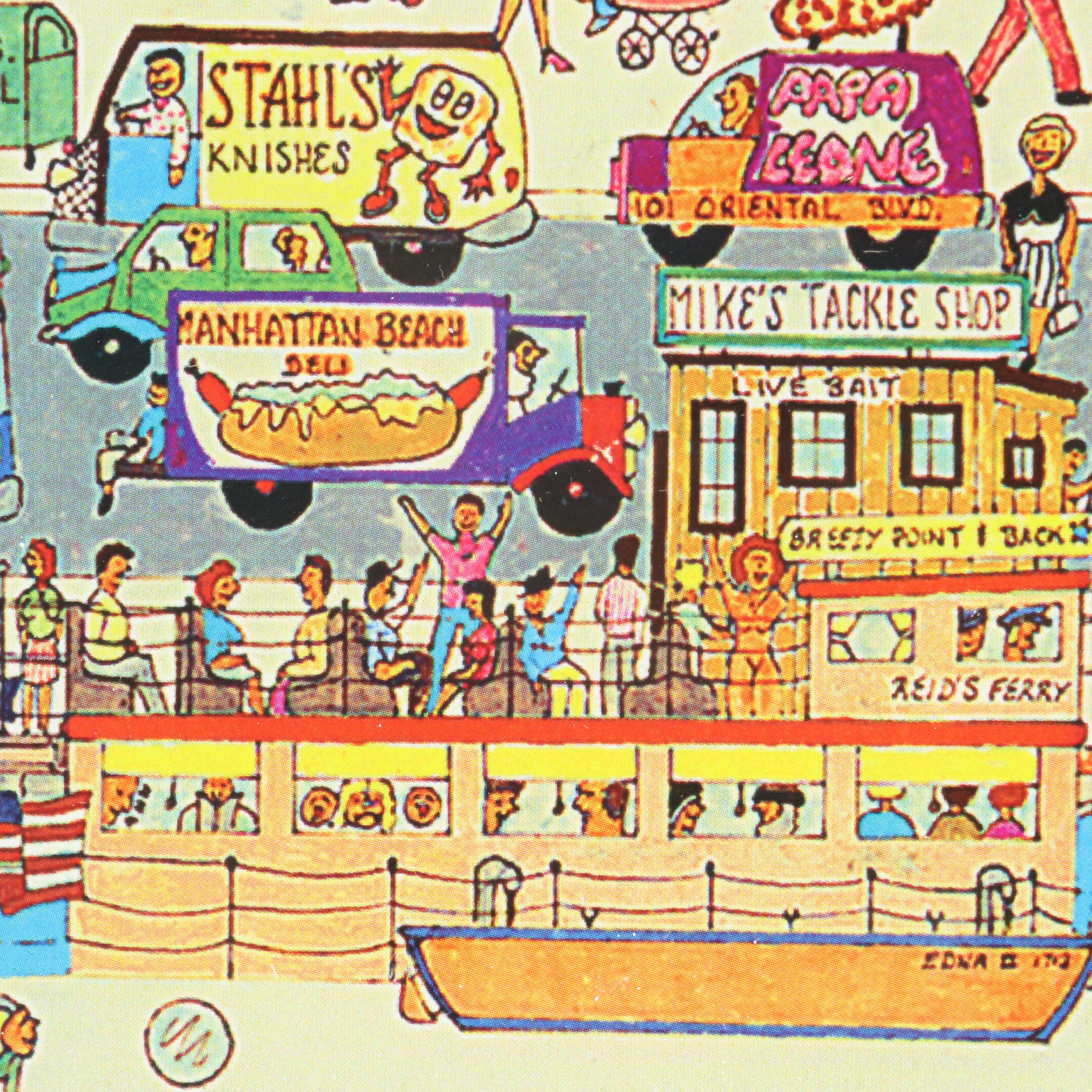 Al Schreiber and Jill Hand Offset Lithograph "Sheepshead Bay"