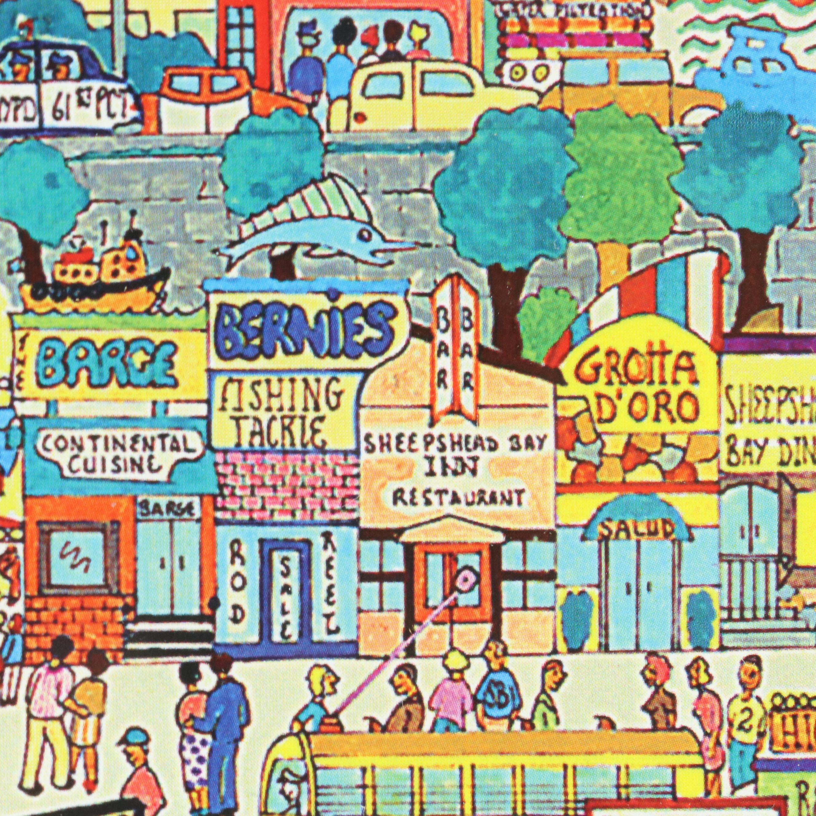 Al Schreiber and Jill Hand Offset Lithograph "Sheepshead Bay"