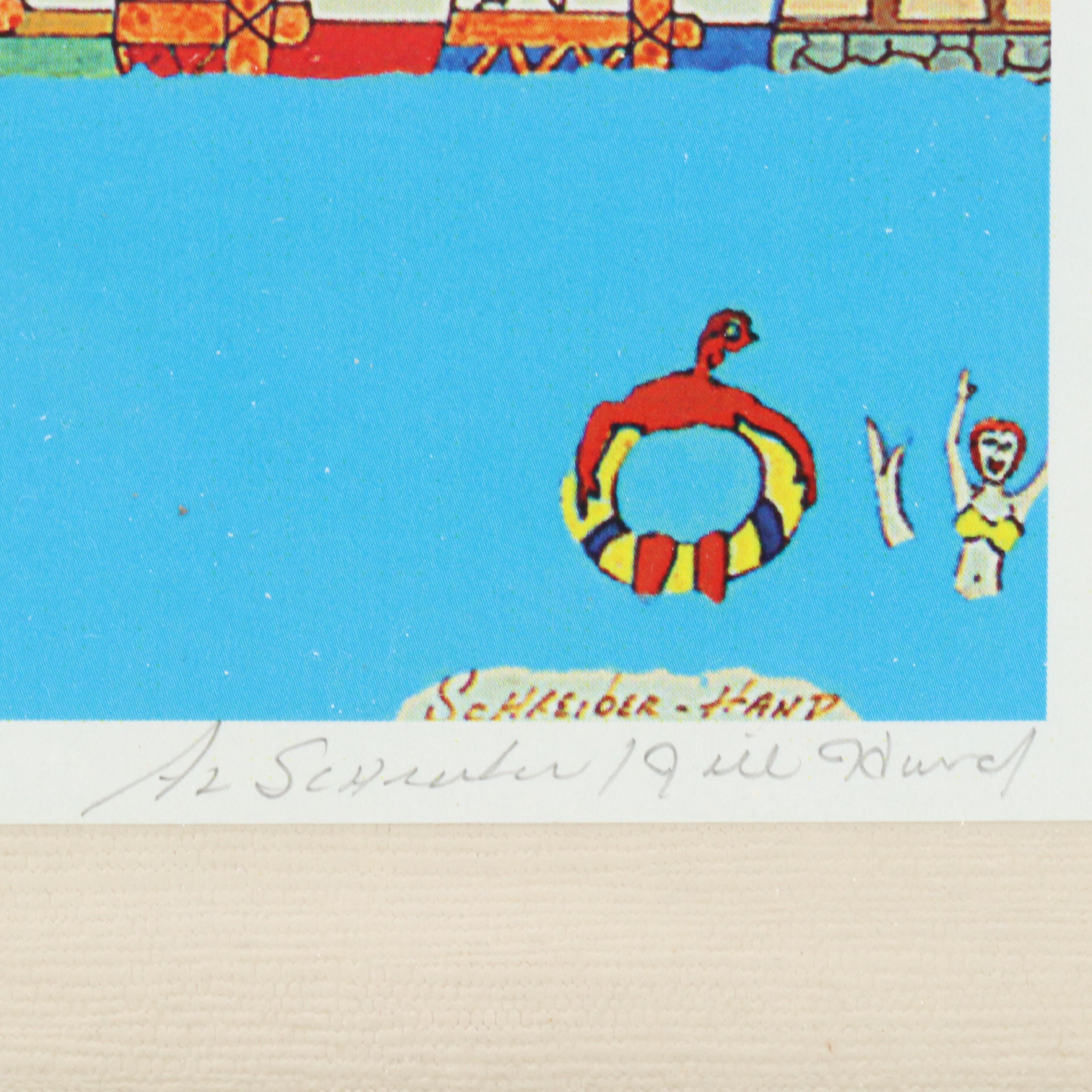 Al Schreiber and Jill Hand Offset Lithograph "Sheepshead Bay"