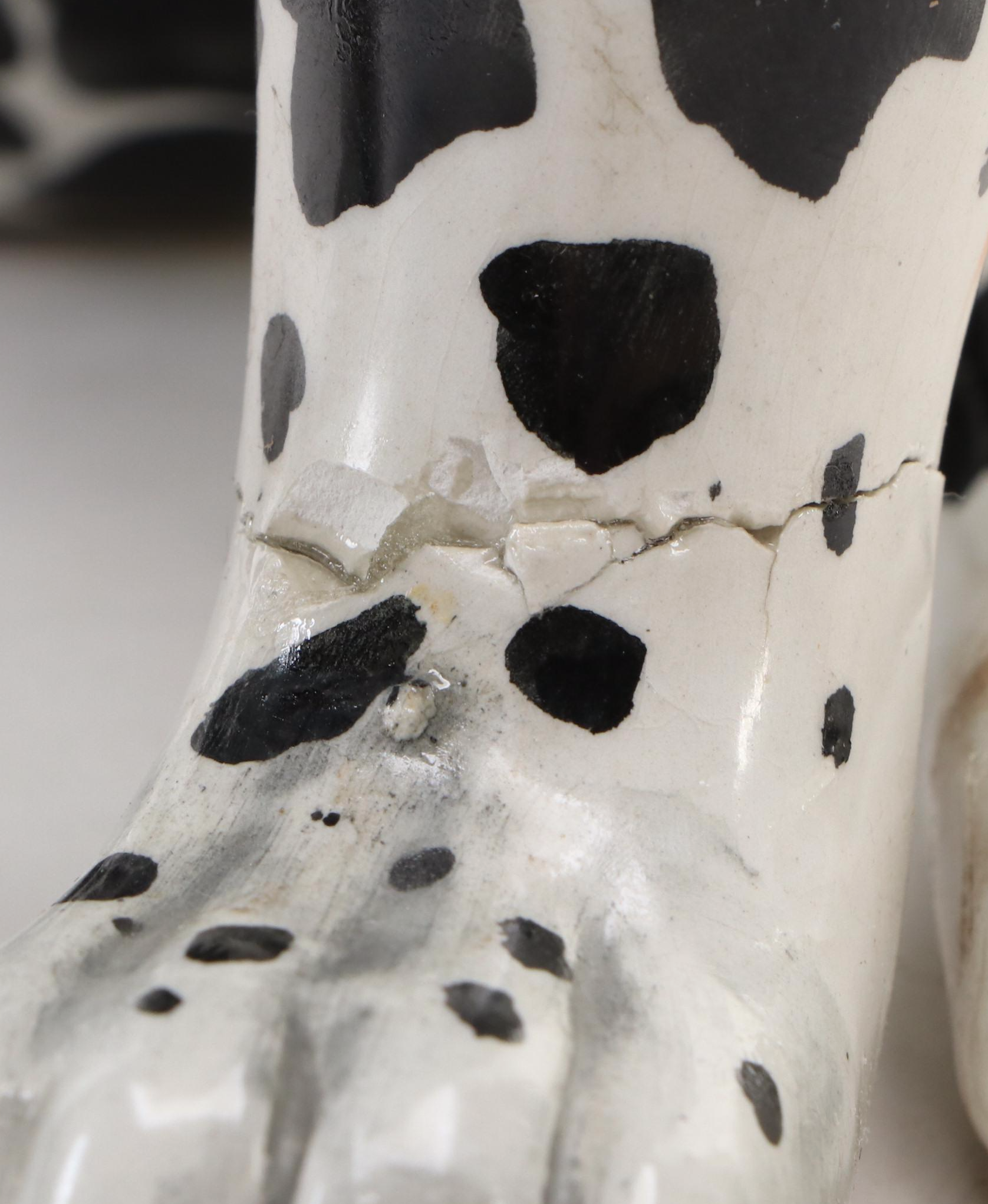 Italian Majolica Style Dalmatians Statues, Mid to Late 20th Century