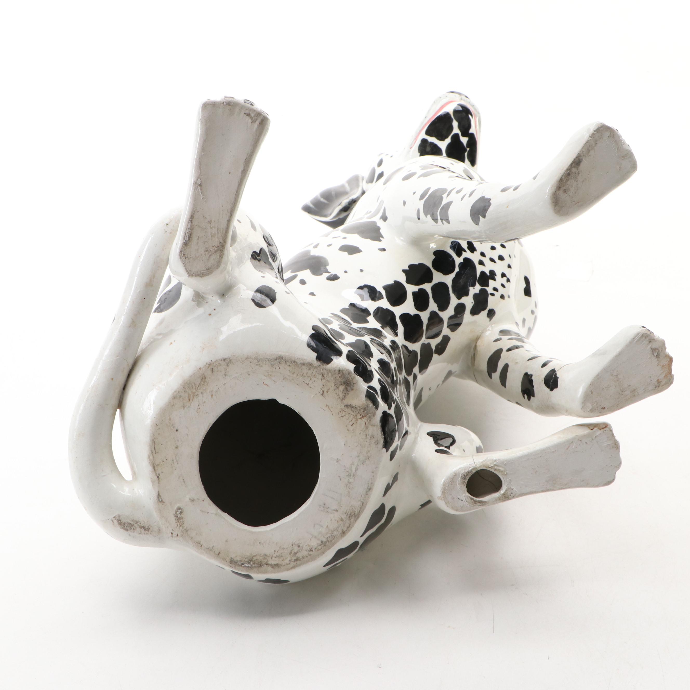 Italian Majolica Style Dalmatians Statues, Mid to Late 20th Century