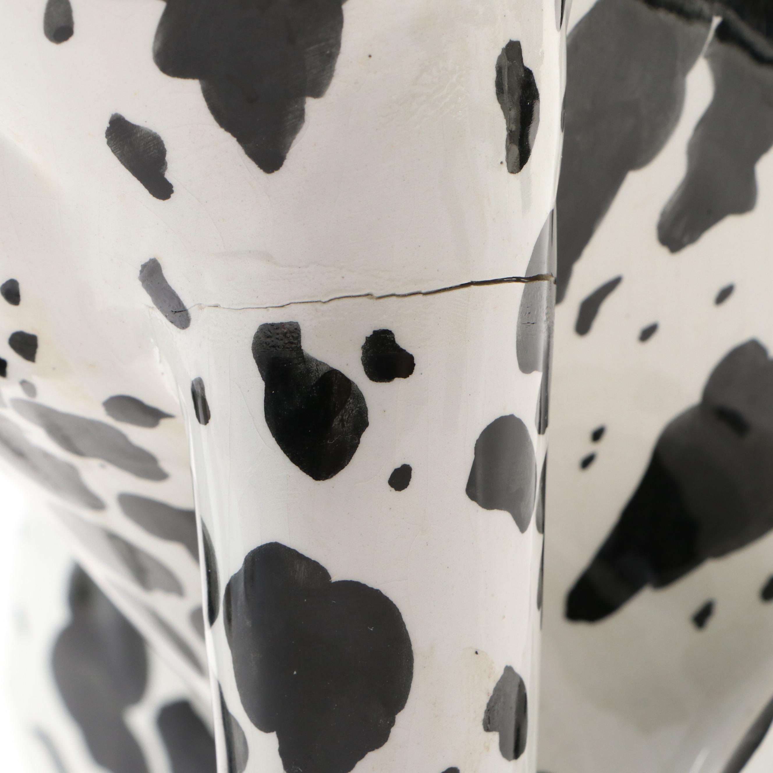 Italian Majolica Style Dalmatians Statues, Mid to Late 20th Century