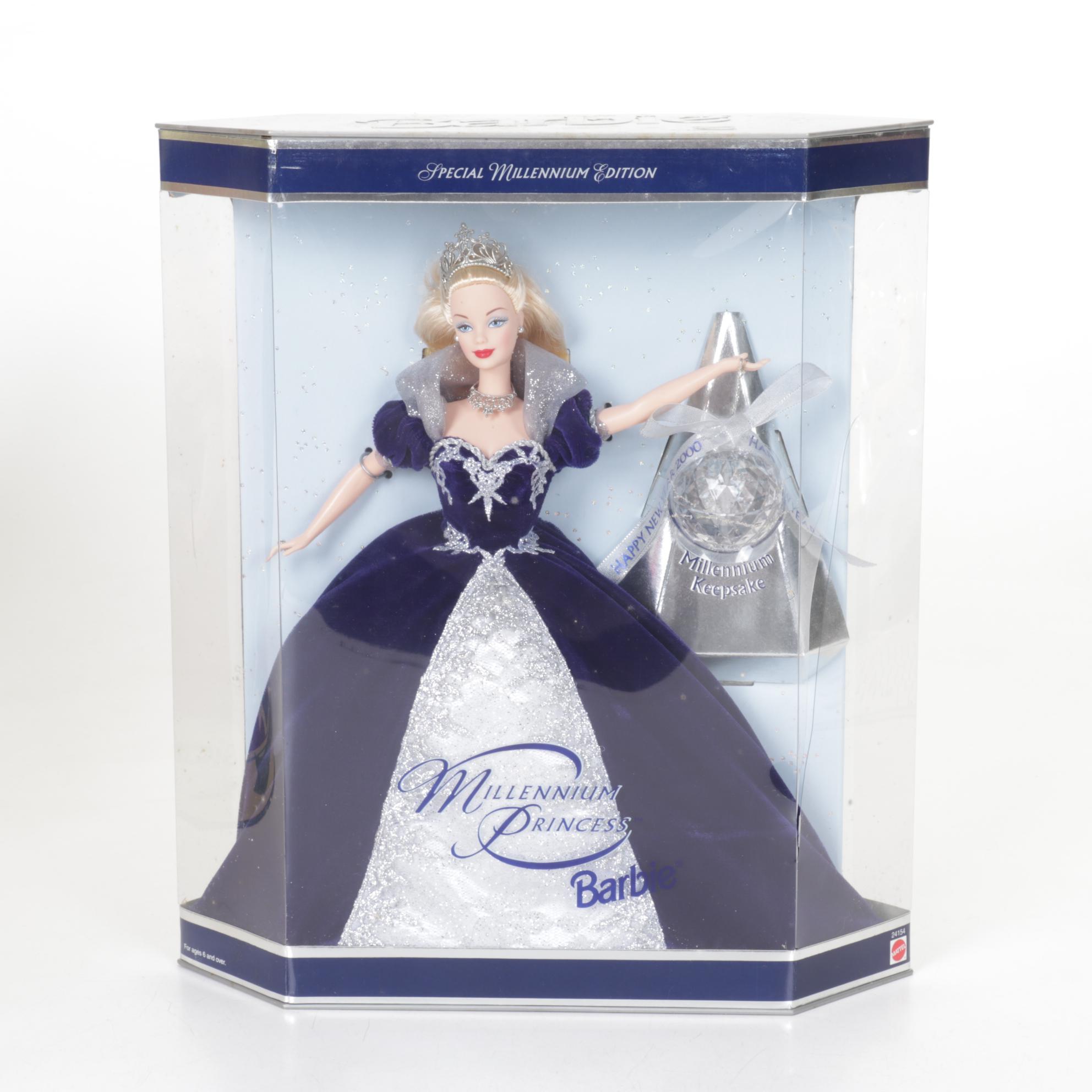 1997 Green-Eyed Misprint Holiday Barbie with Other 1990s Holiday Barbies