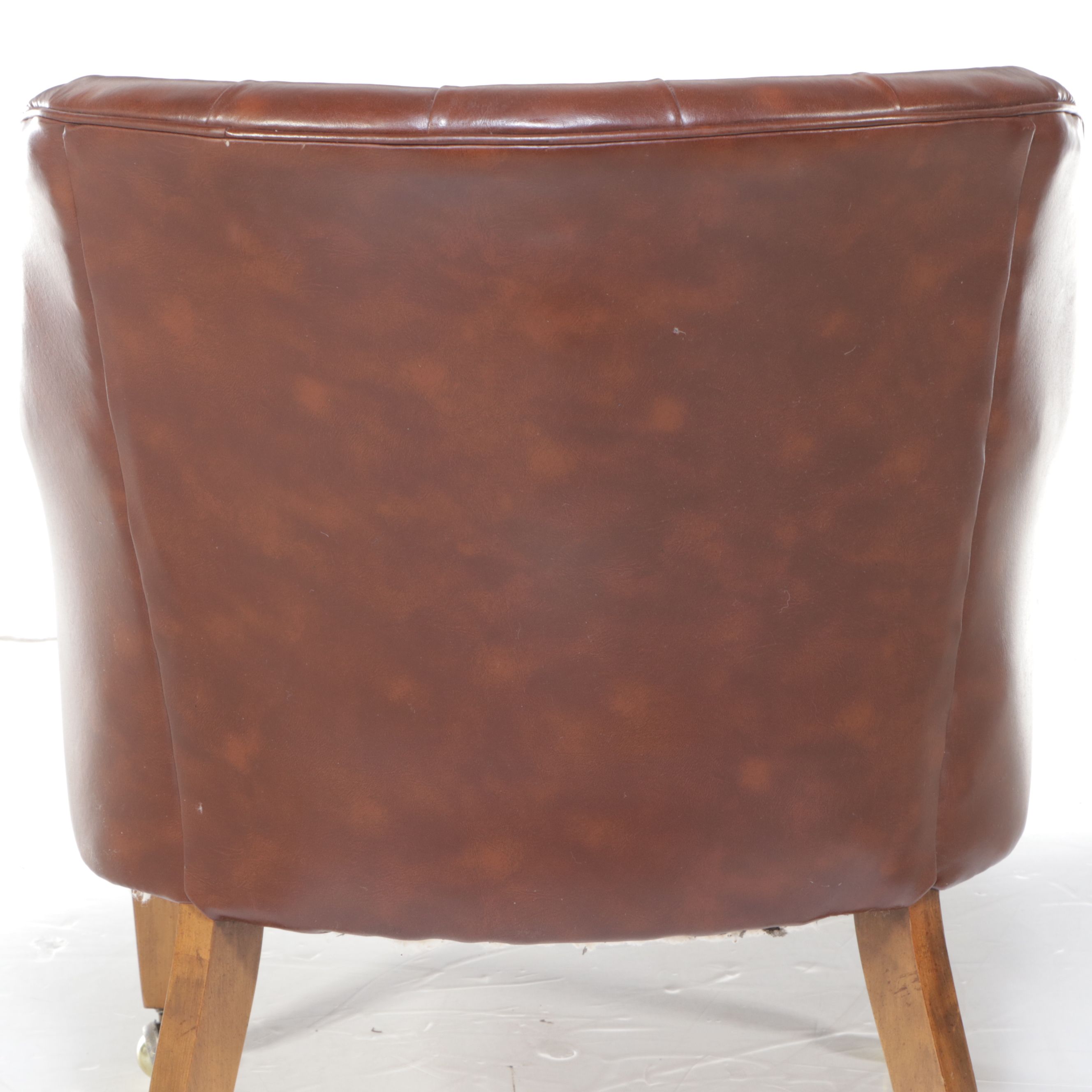 Set of Three Tufted Leather Club Chairs