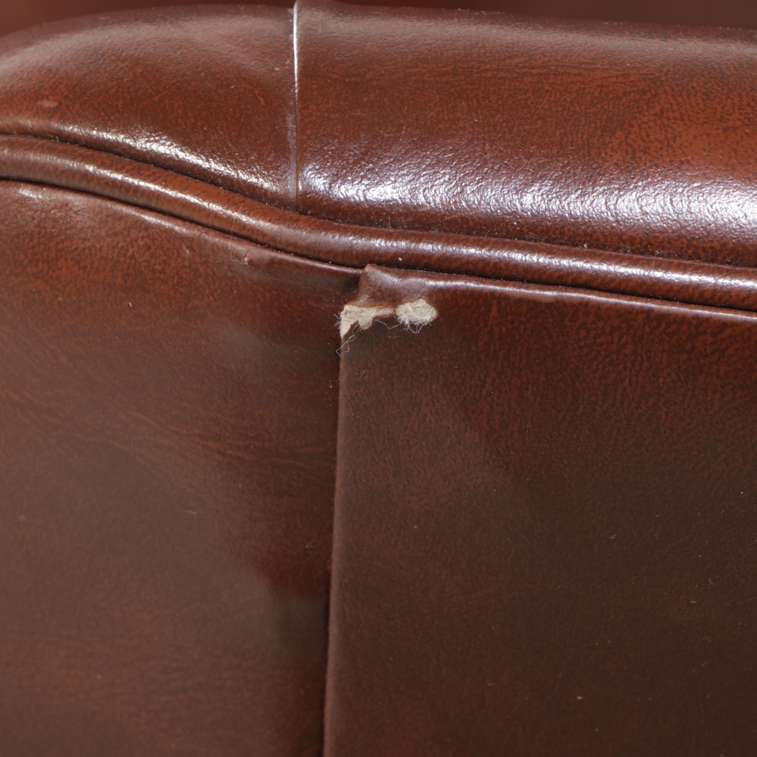 Set of Three Tufted Leather Club Chairs