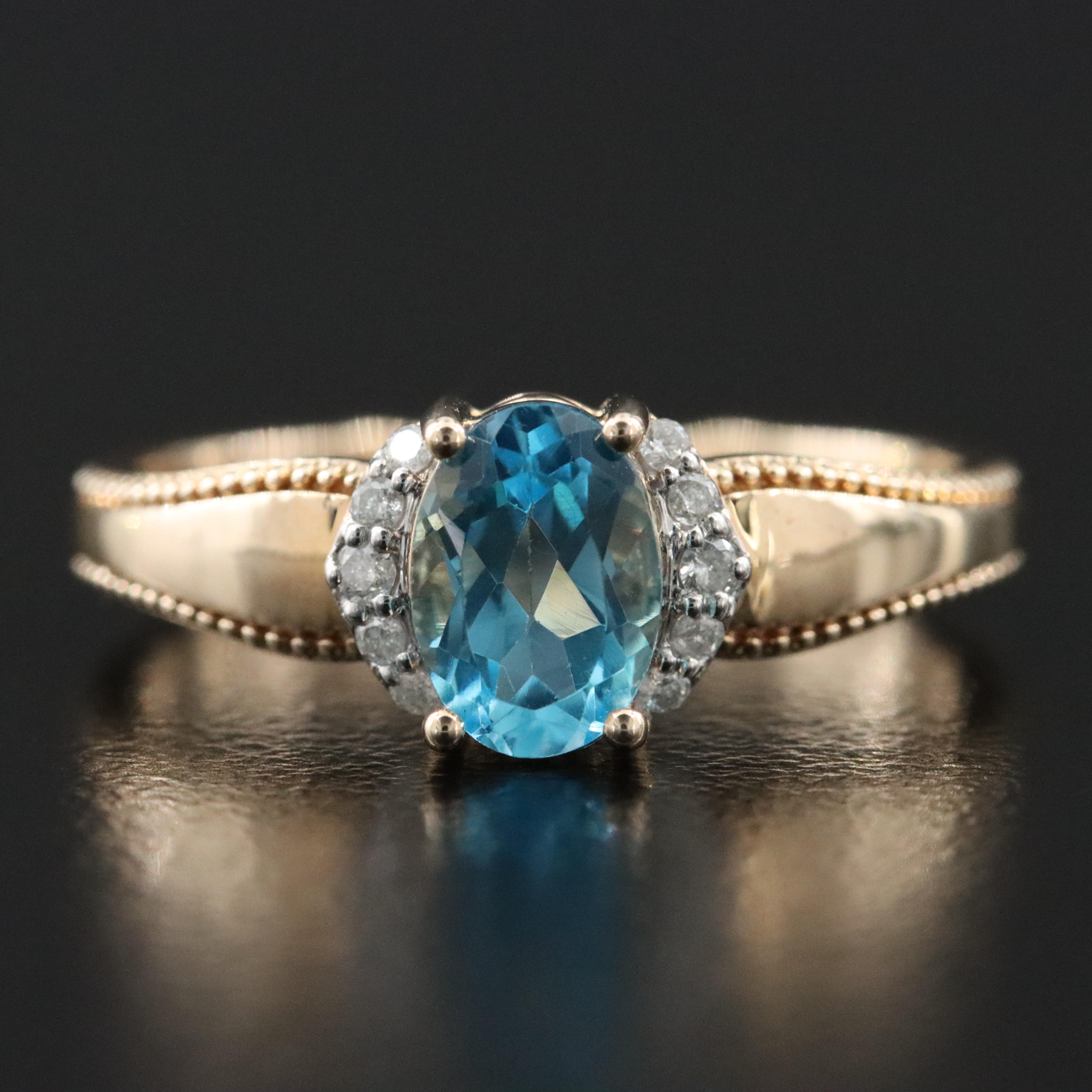 10K Topaz and Diamond Ring