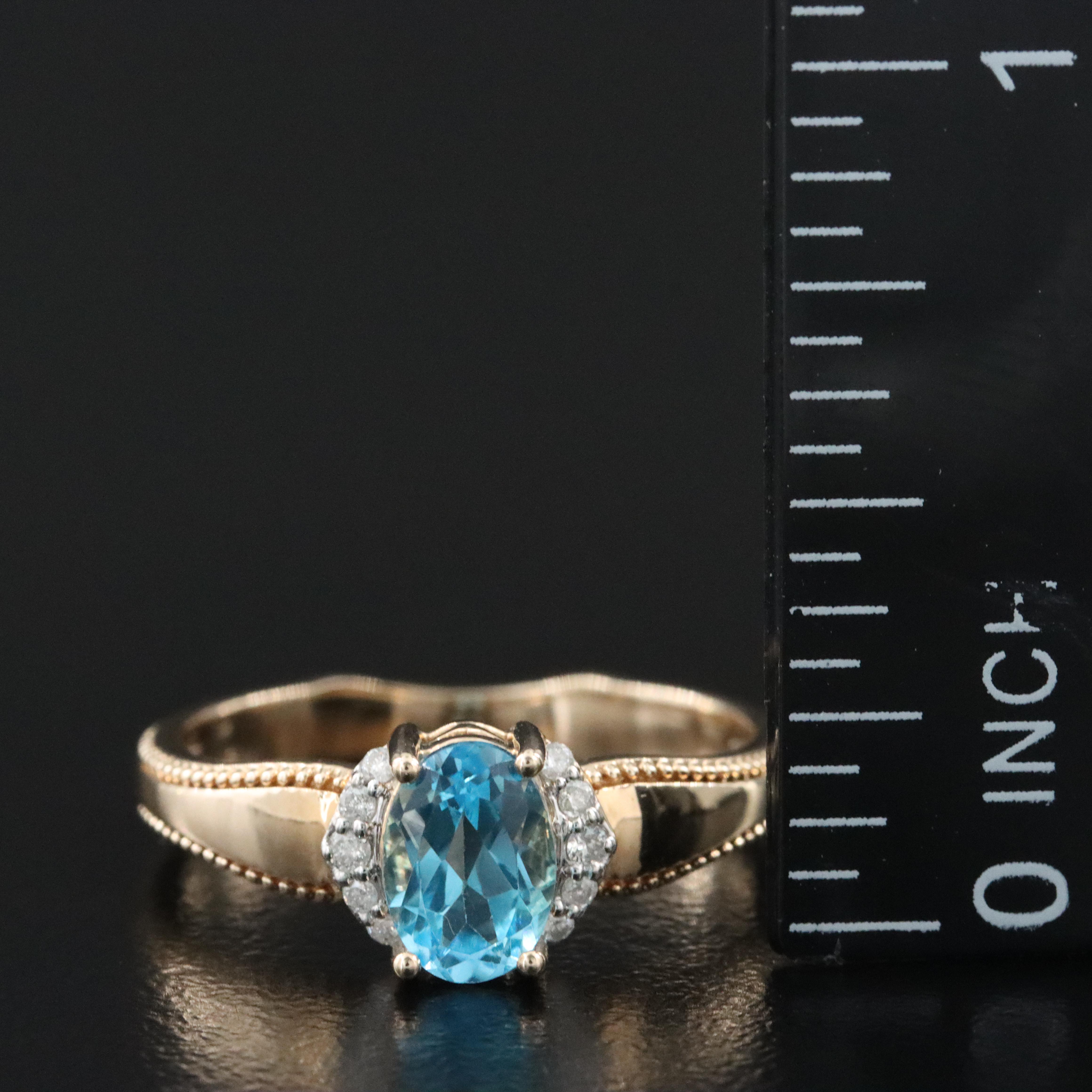 10K Topaz and Diamond Ring