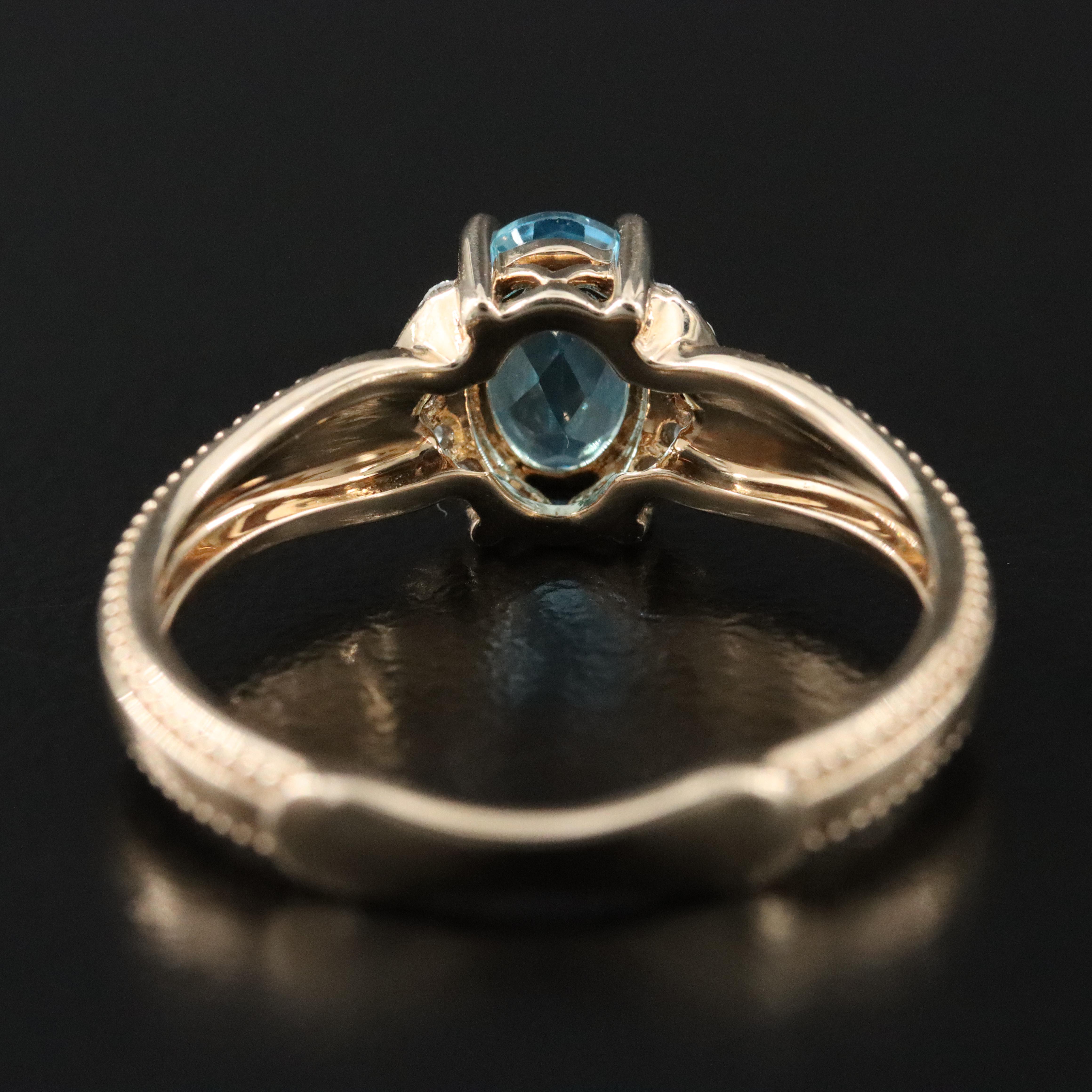 10K Topaz and Diamond Ring