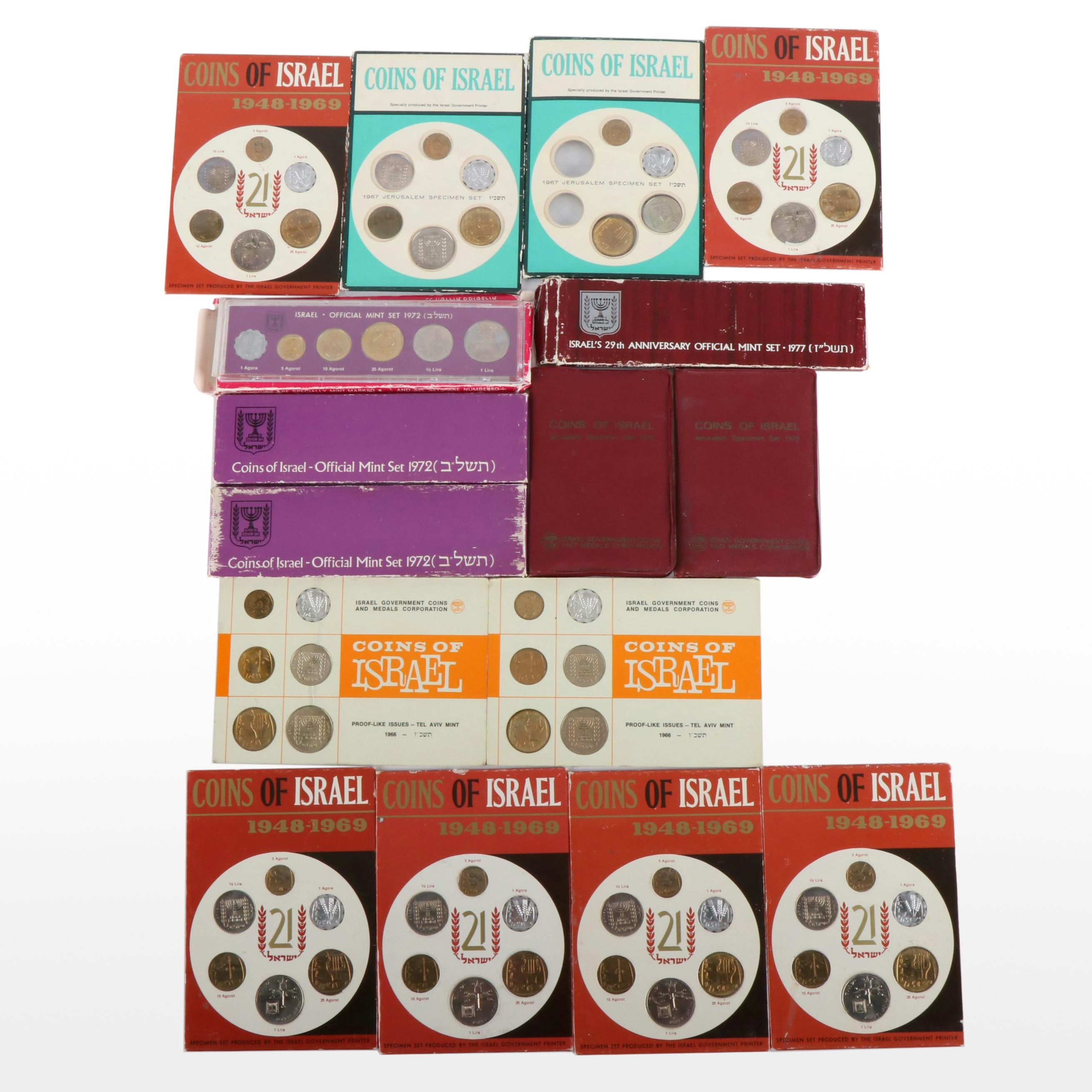 Group of Uncirculated Coins from Israel, 1960s-1970s