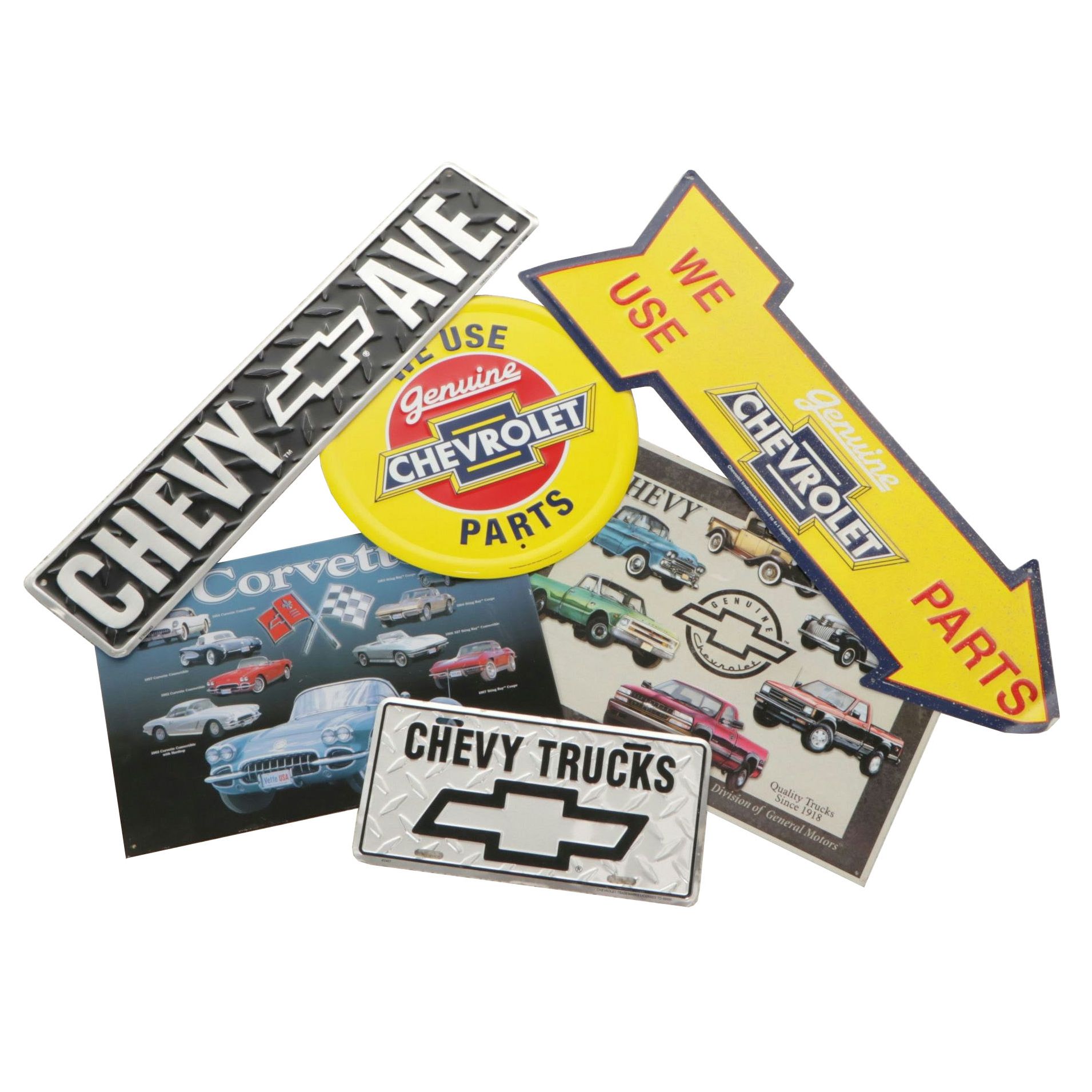 Chevrolet and Corvette Automobile Advertising Signs