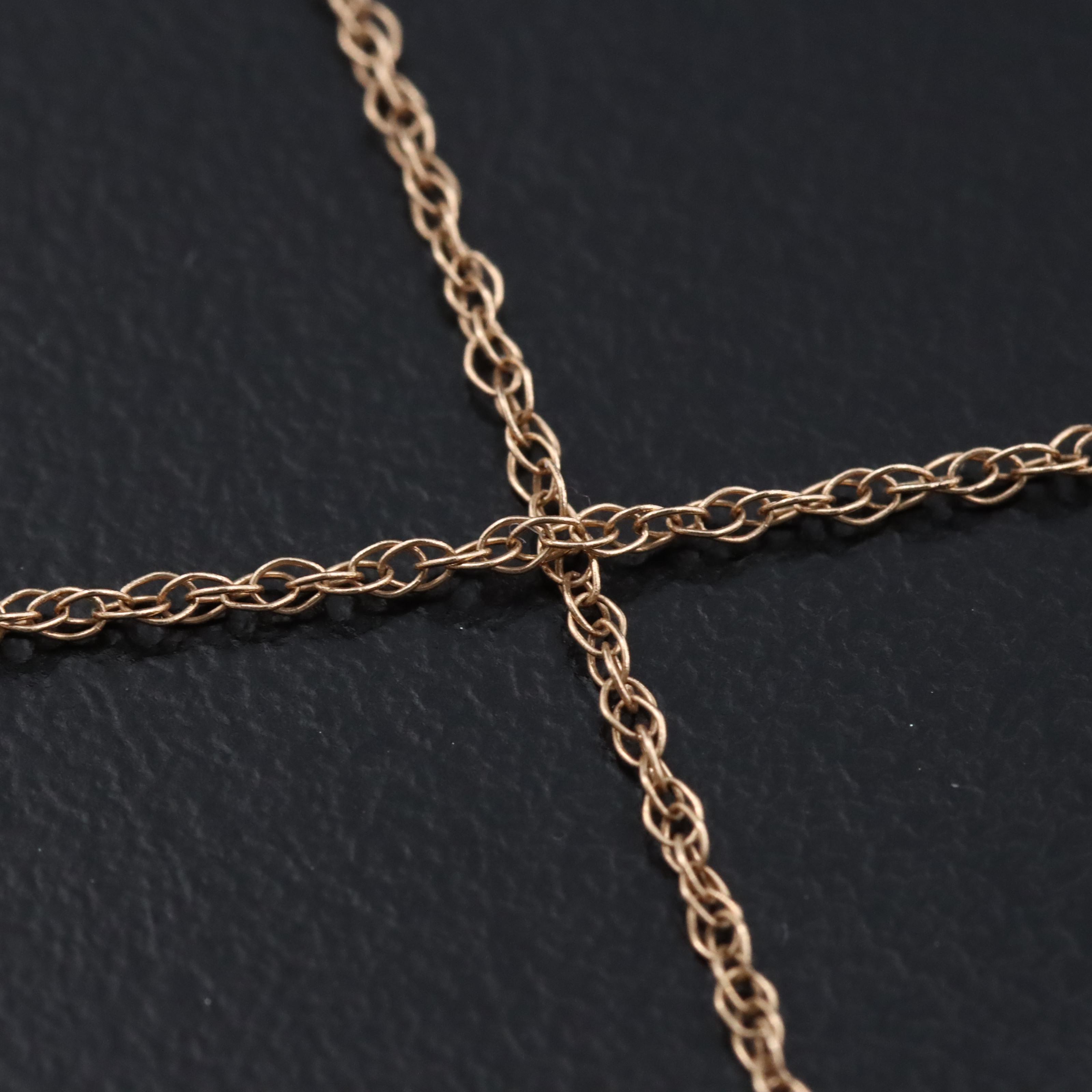 14K Filled Corundum and Diamond Pendant Necklace