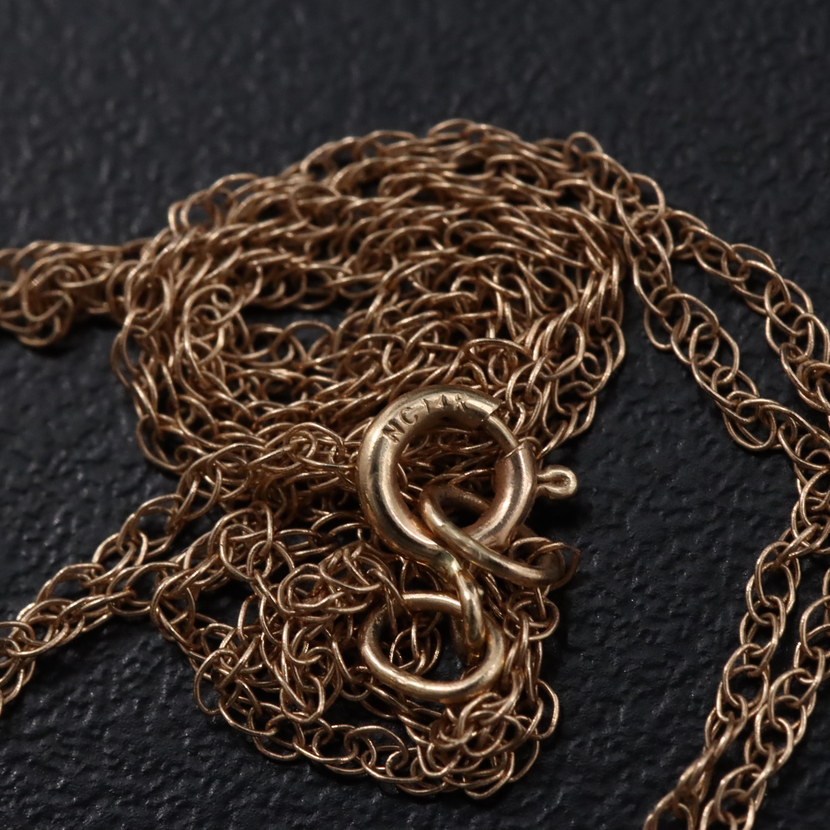 14K Filled Corundum and Diamond Pendant Necklace