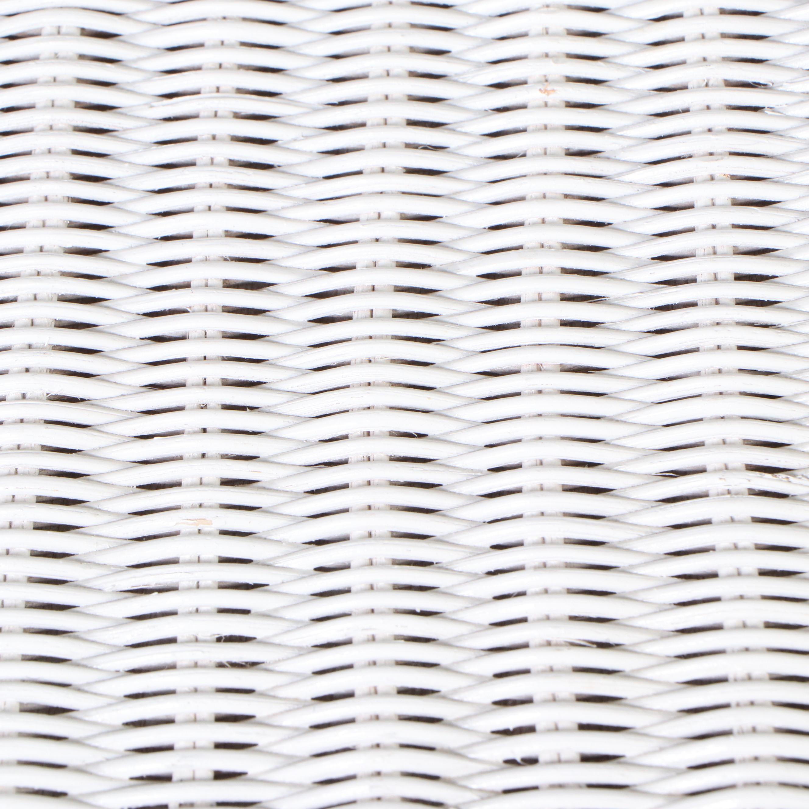 Two-Tiered White Painted Wicker Side Table